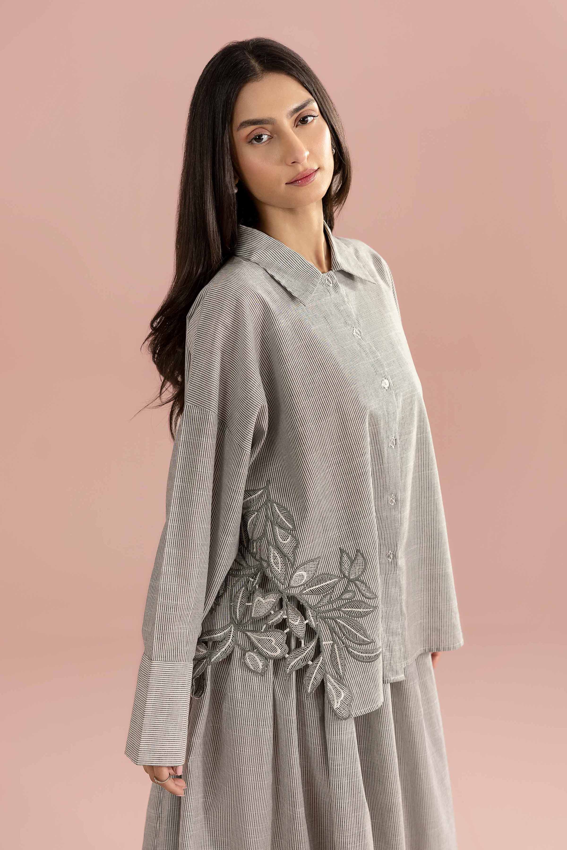 2 Piece - Embroidered Suit - AS26-29 Black Cotton 2PC Embroidered READY TO WEAR