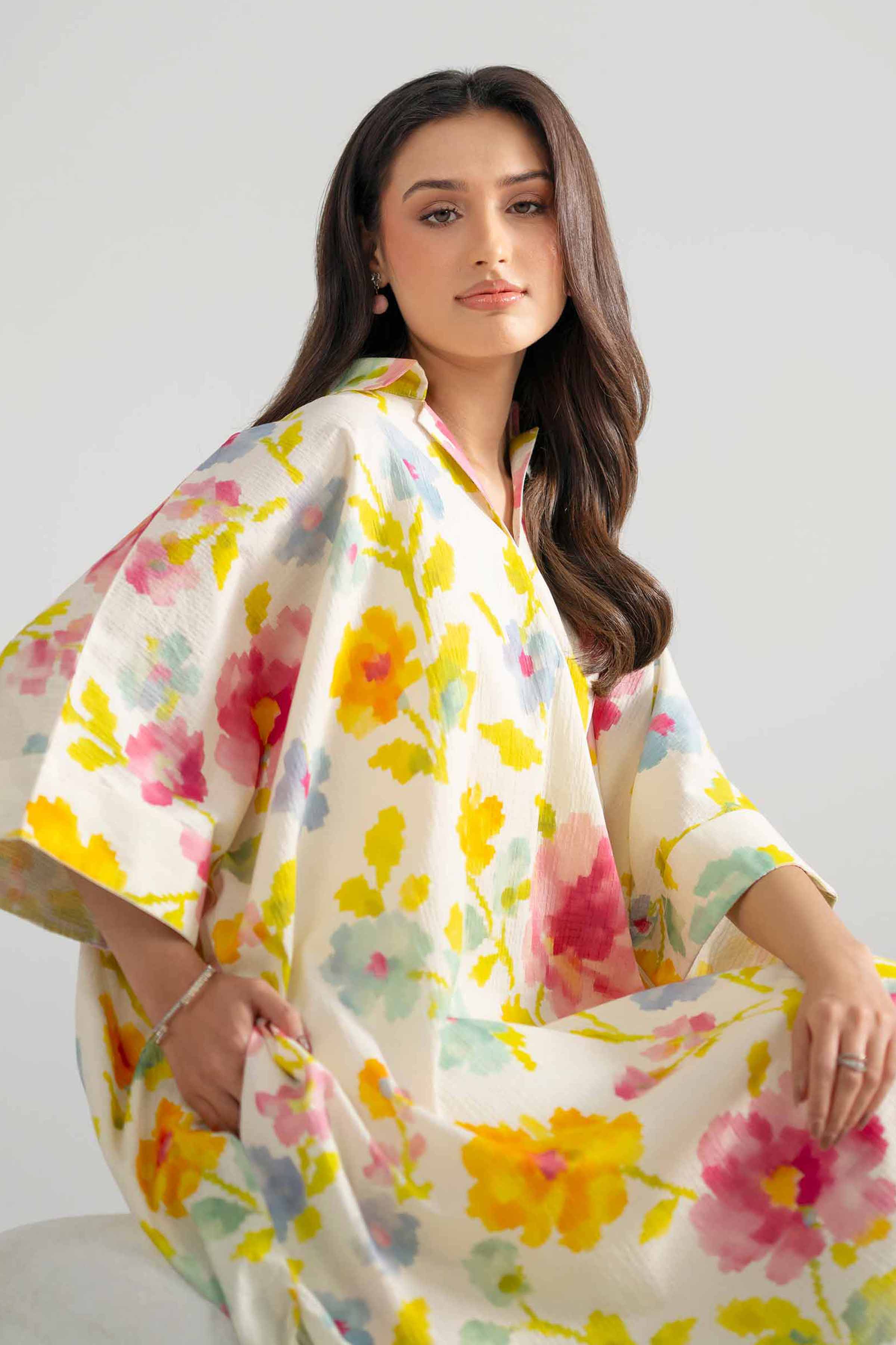 Printed Dress - AS26-30 Multi Seer Sucker 1PC Printed READY TO WEAR