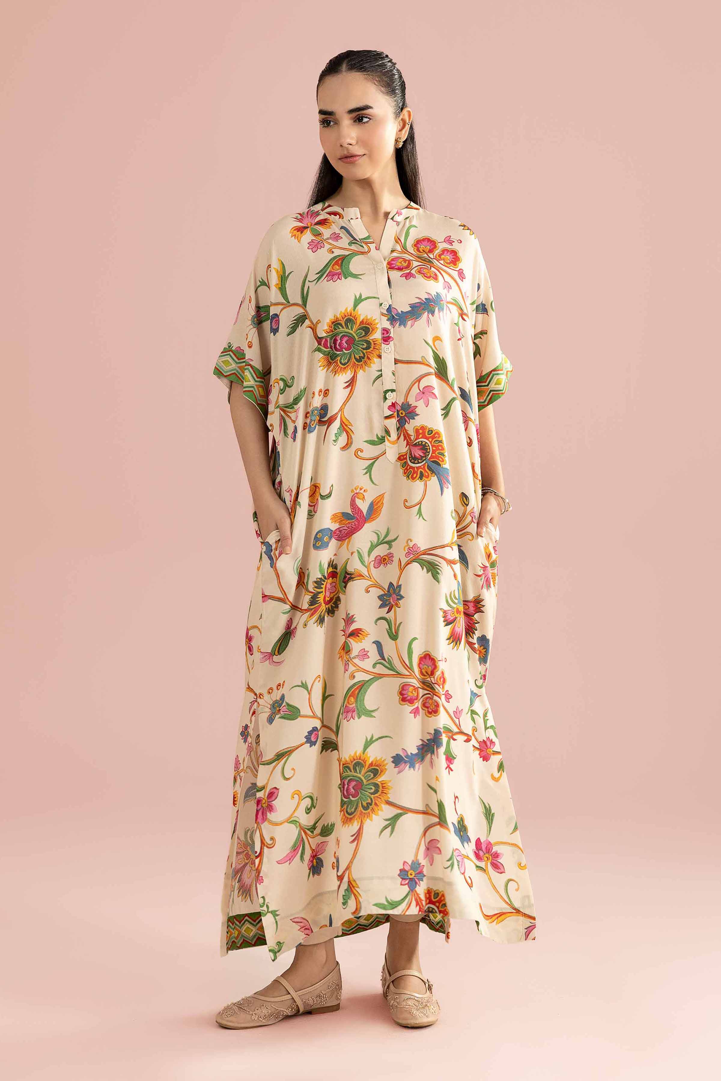 Printed Shirt - AS26-36 Beige Dobby 1PC Printed READY TO WEAR