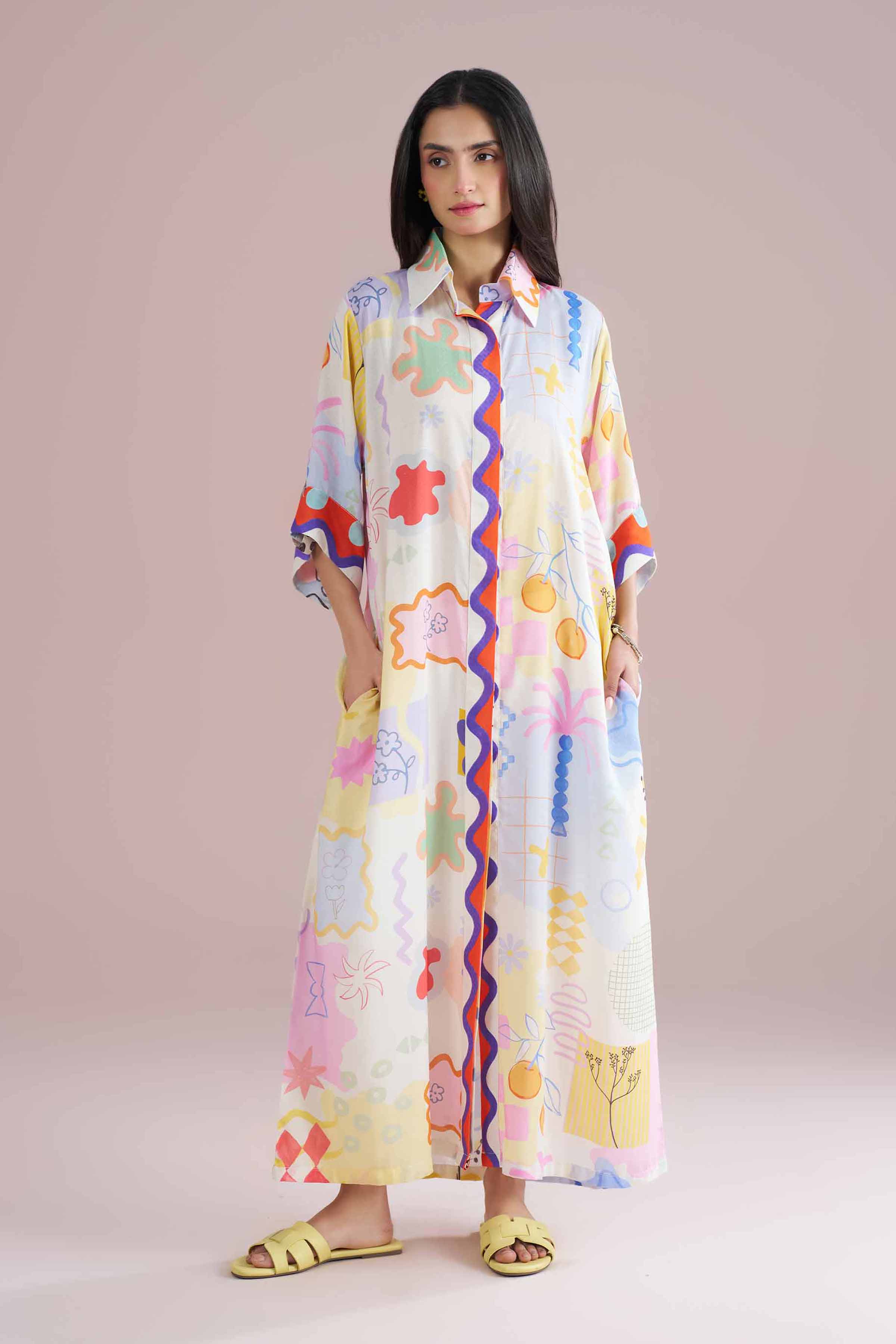 Printed Dress - AS26-37 Multi Dobby 1PC Printed READY TO WEAR