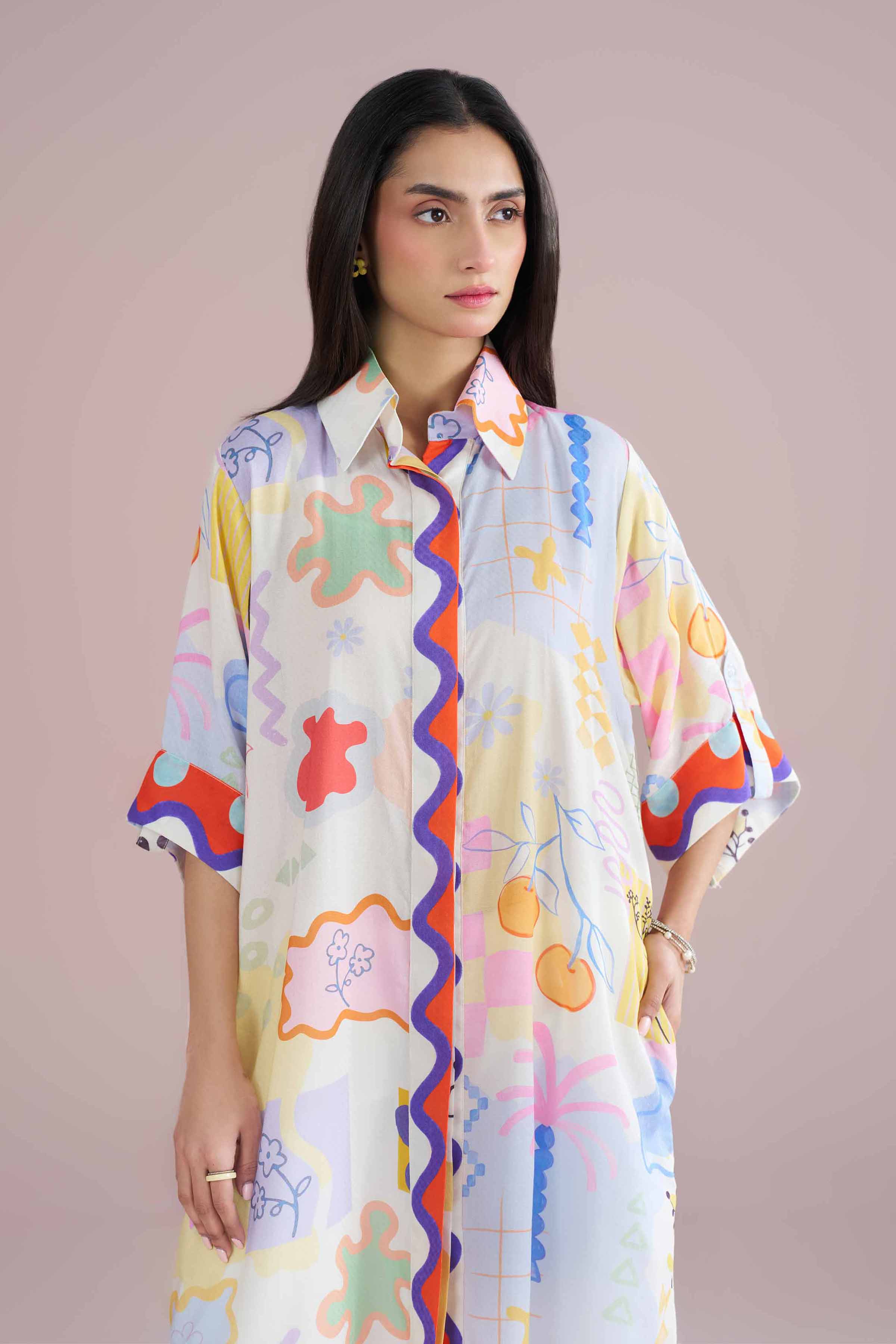 Printed Dress - AS26-37 Multi Dobby 1PC Printed READY TO WEAR