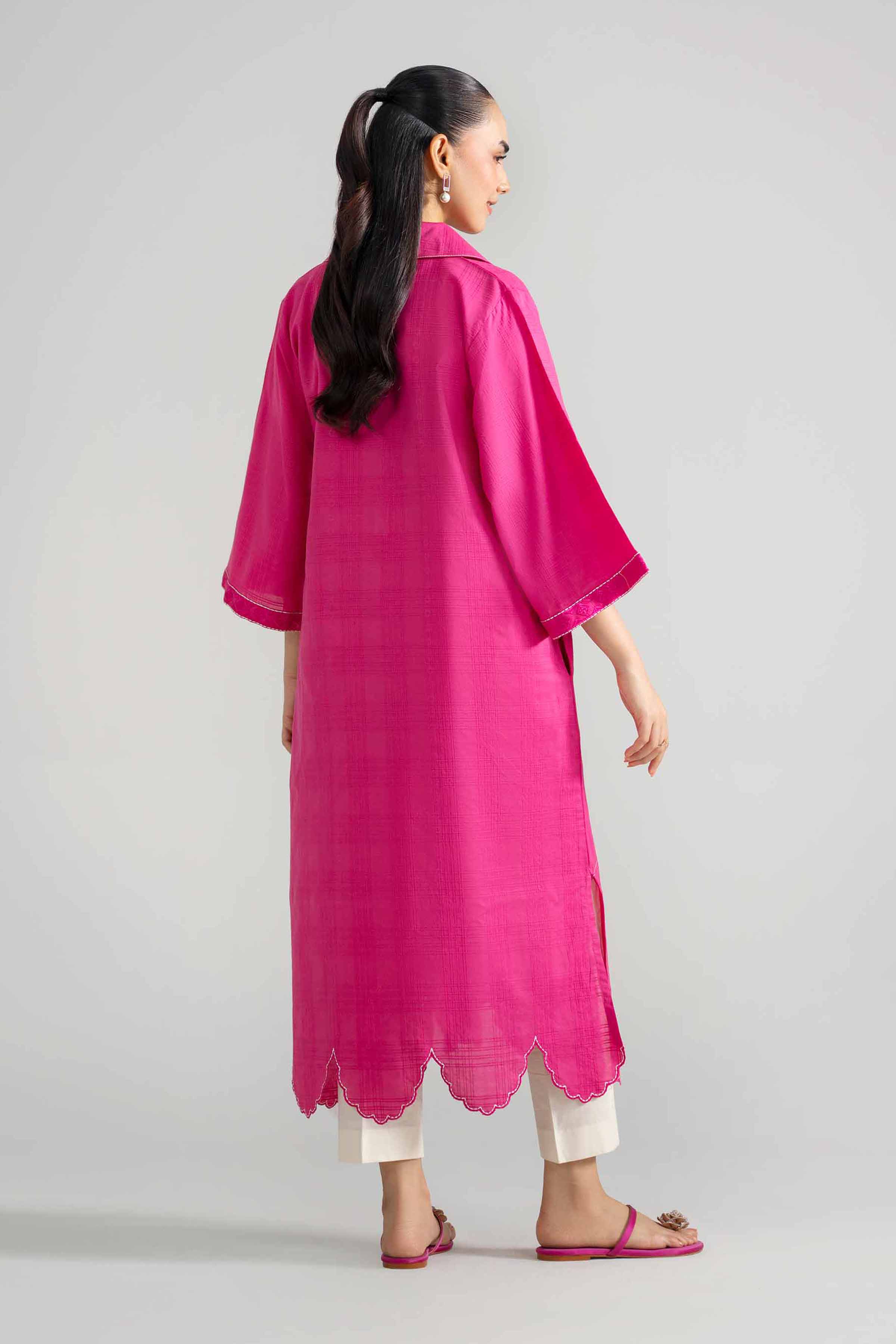 Embroidered Dress - AS26-42 Pink Leno Kara 1PC Embroidered READY TO WEAR