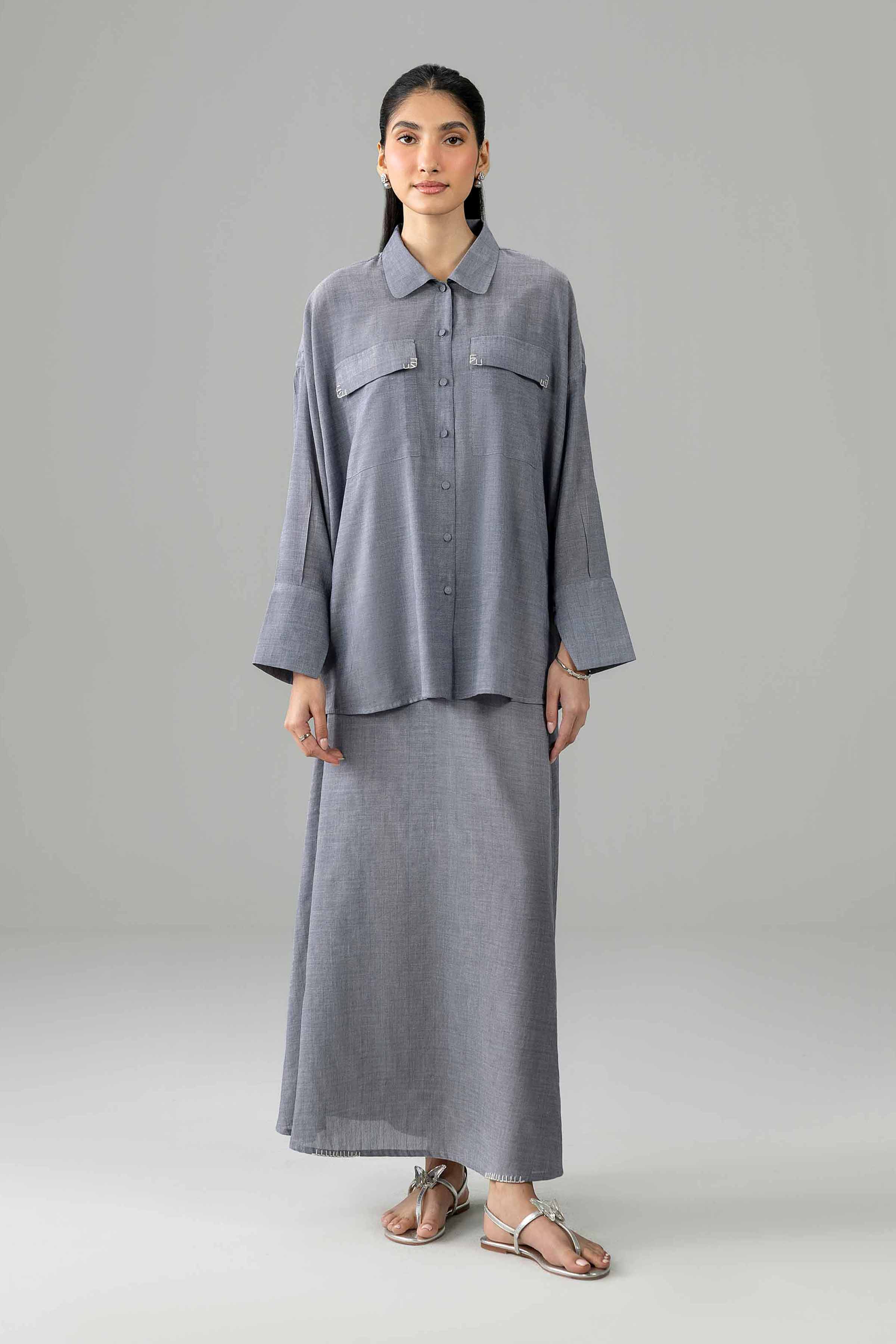 2 Piece - Solid Suit - AS26-44 Blue Lawn Solids Tunic