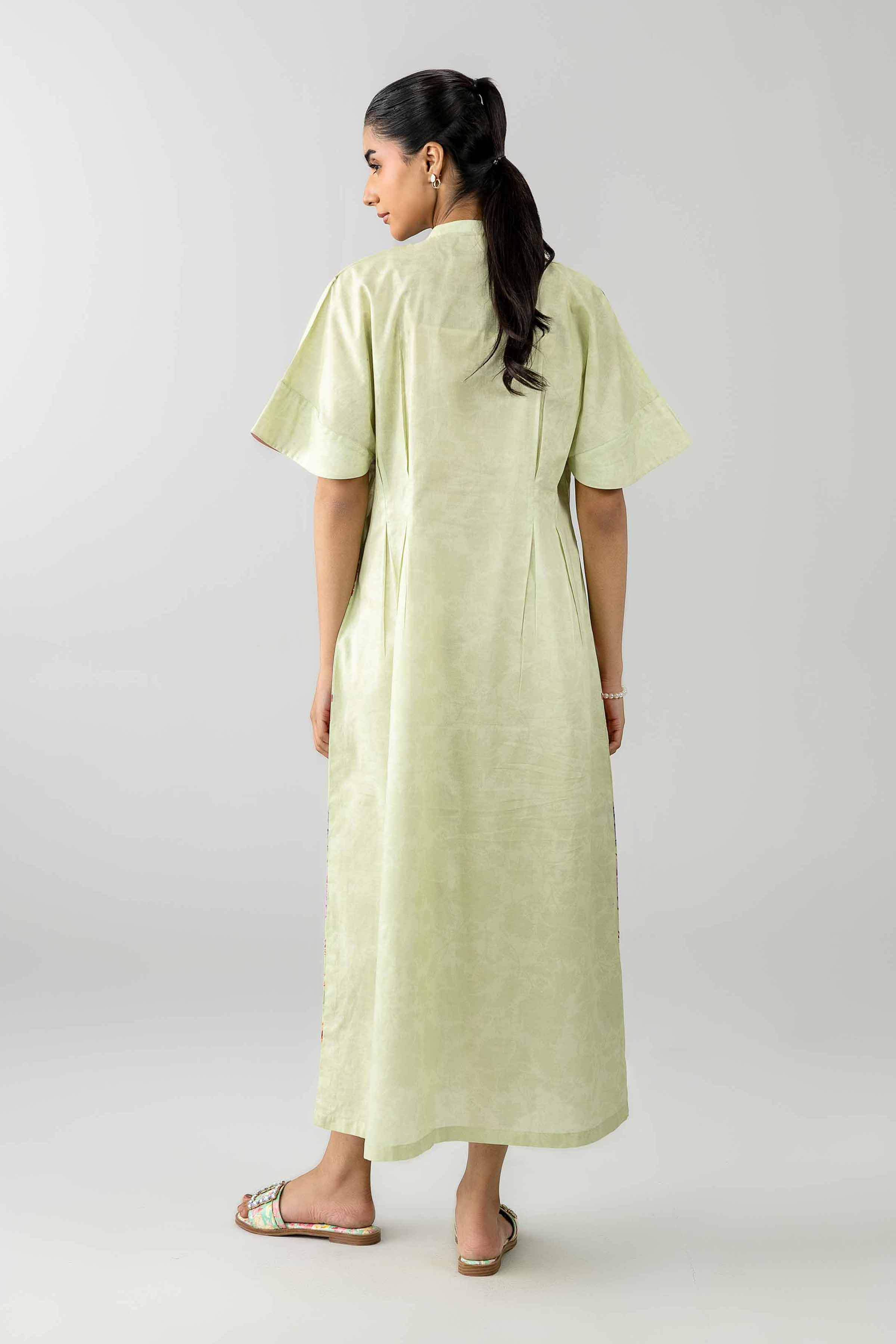 Printed Dress - AS26-50 Green Cambric 1PC Printed READY TO WEAR