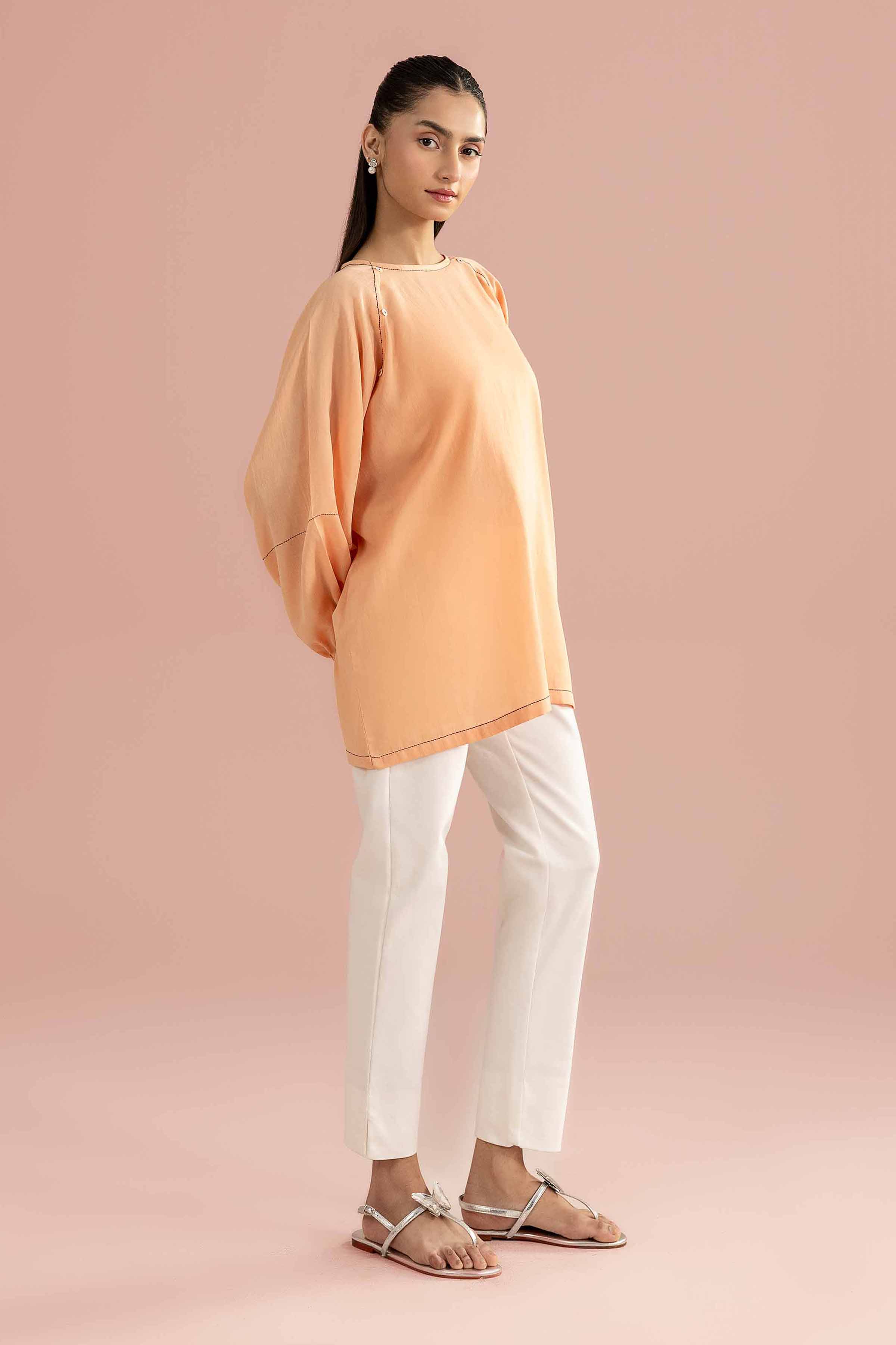 Basic Tunic - AS26-68 Orange Cambric 1PC Solids READY TO WEAR