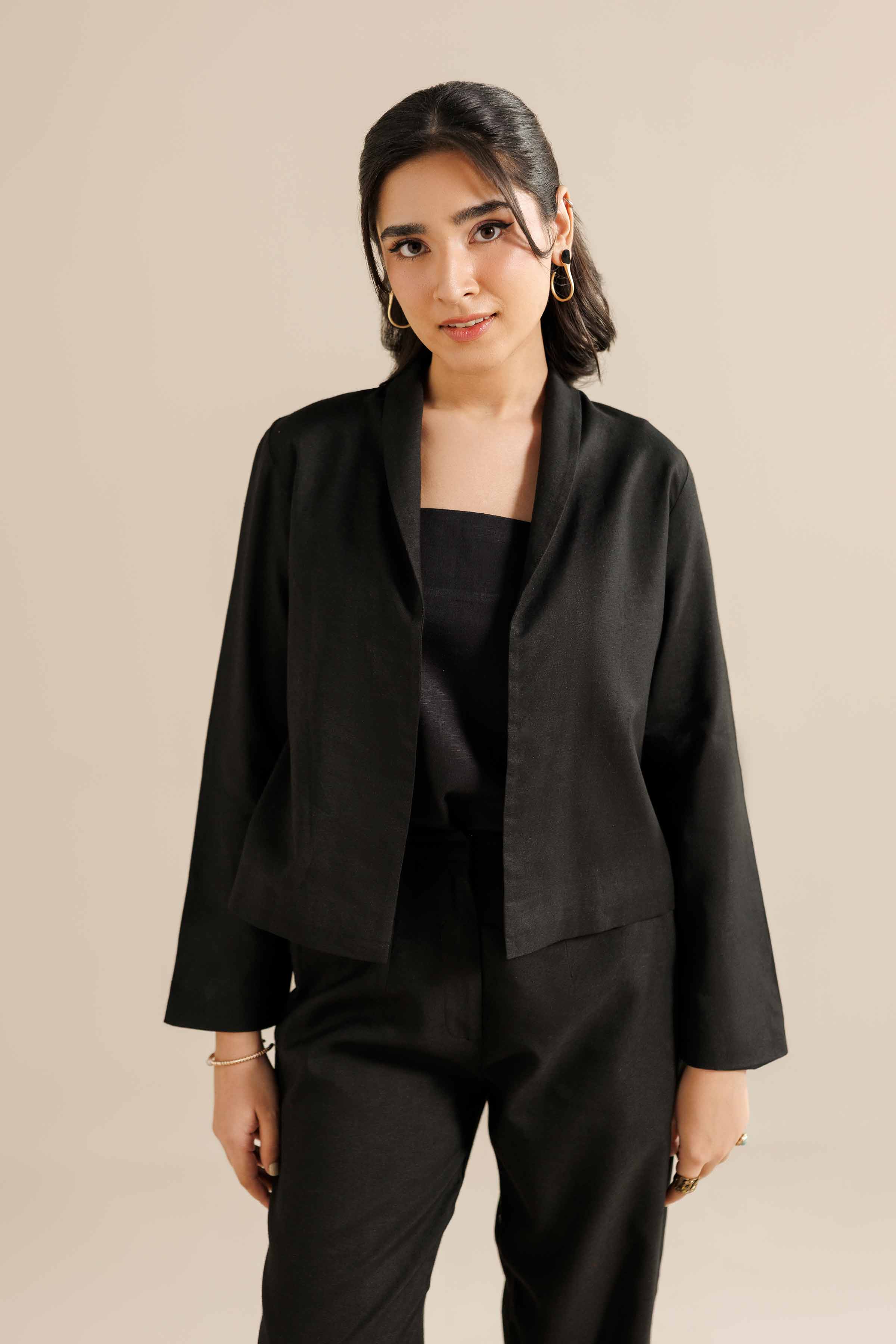 NISHATUAE - Black Embroidered Silk 2-piece Ready to wear Dress