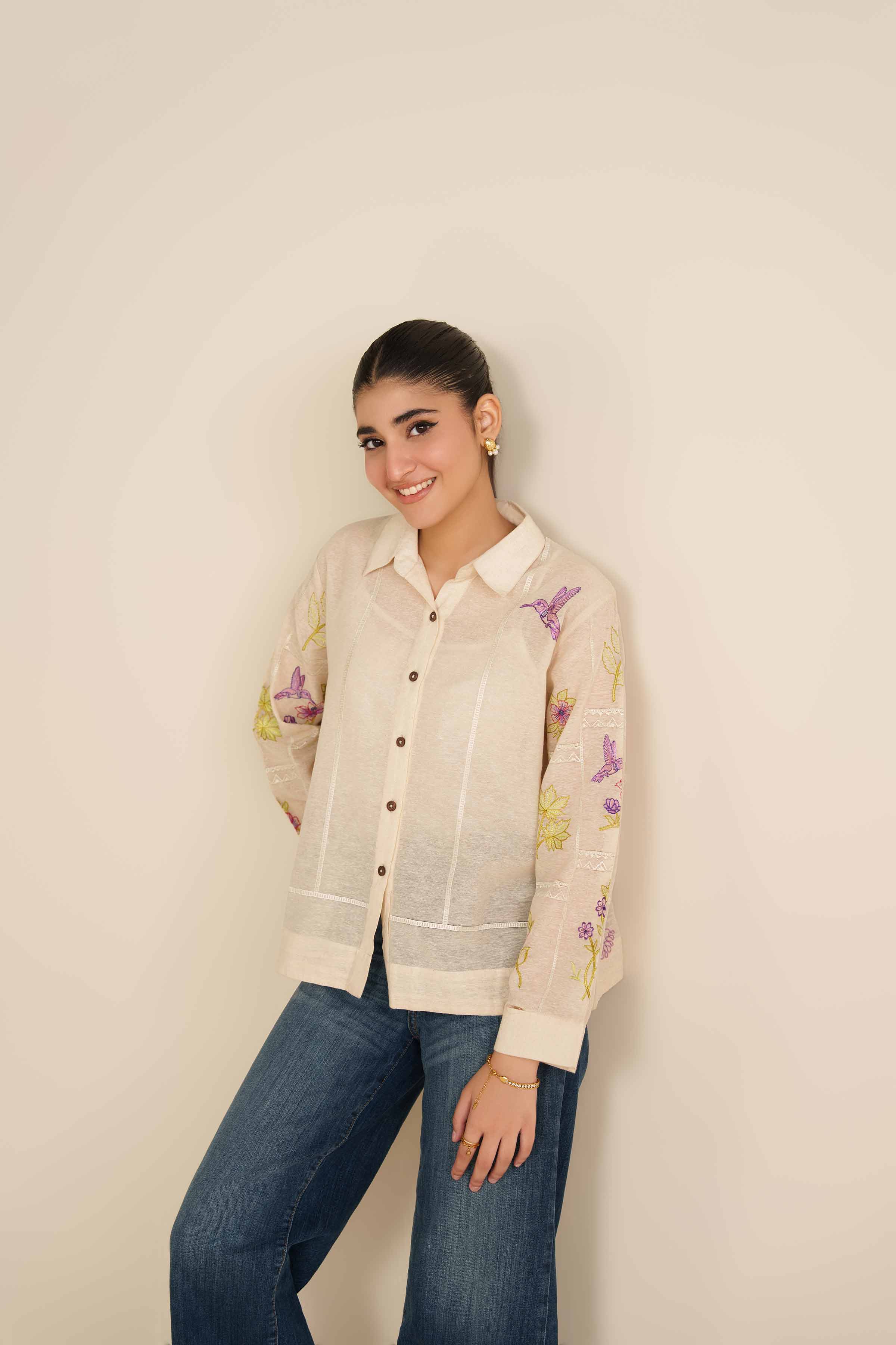 NISHATUAE - Ivory Embroidered Cotton Ready to wear Tunic