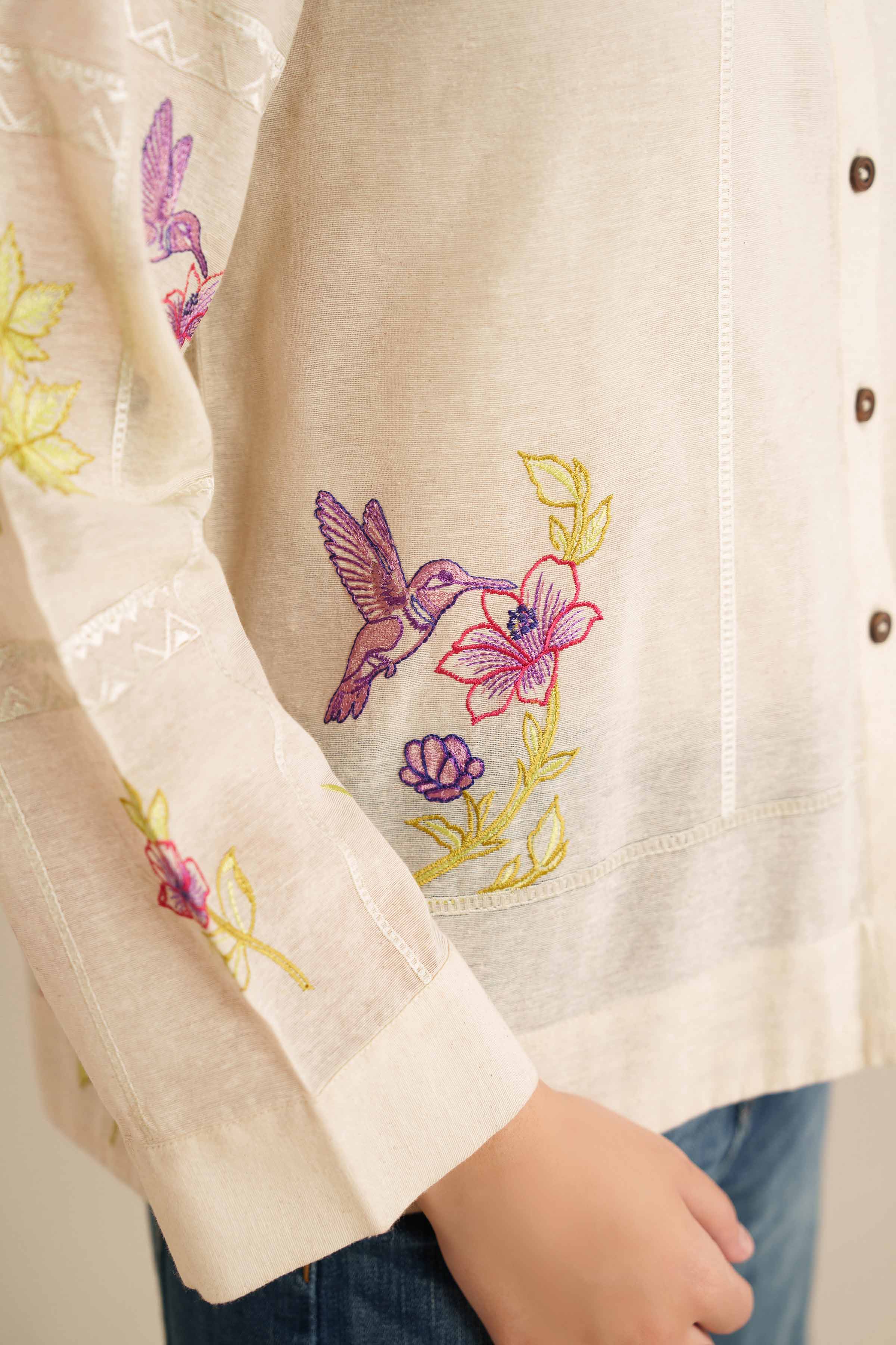 NISHATUAE - Ivory Embroidered Cotton Ready to wear Tunic