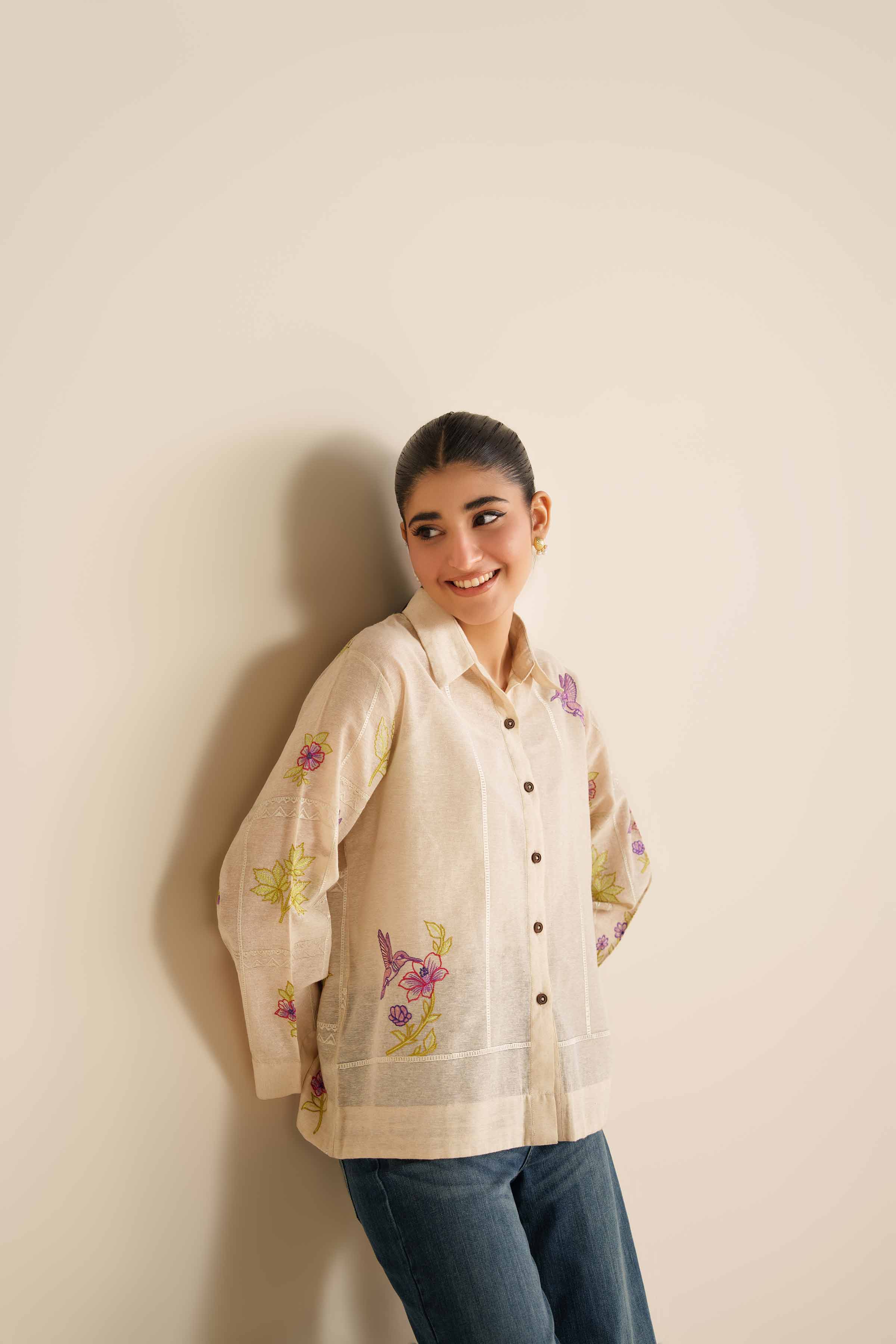 NISHATUAE - Ivory Embroidered Cotton Ready to wear Tunic