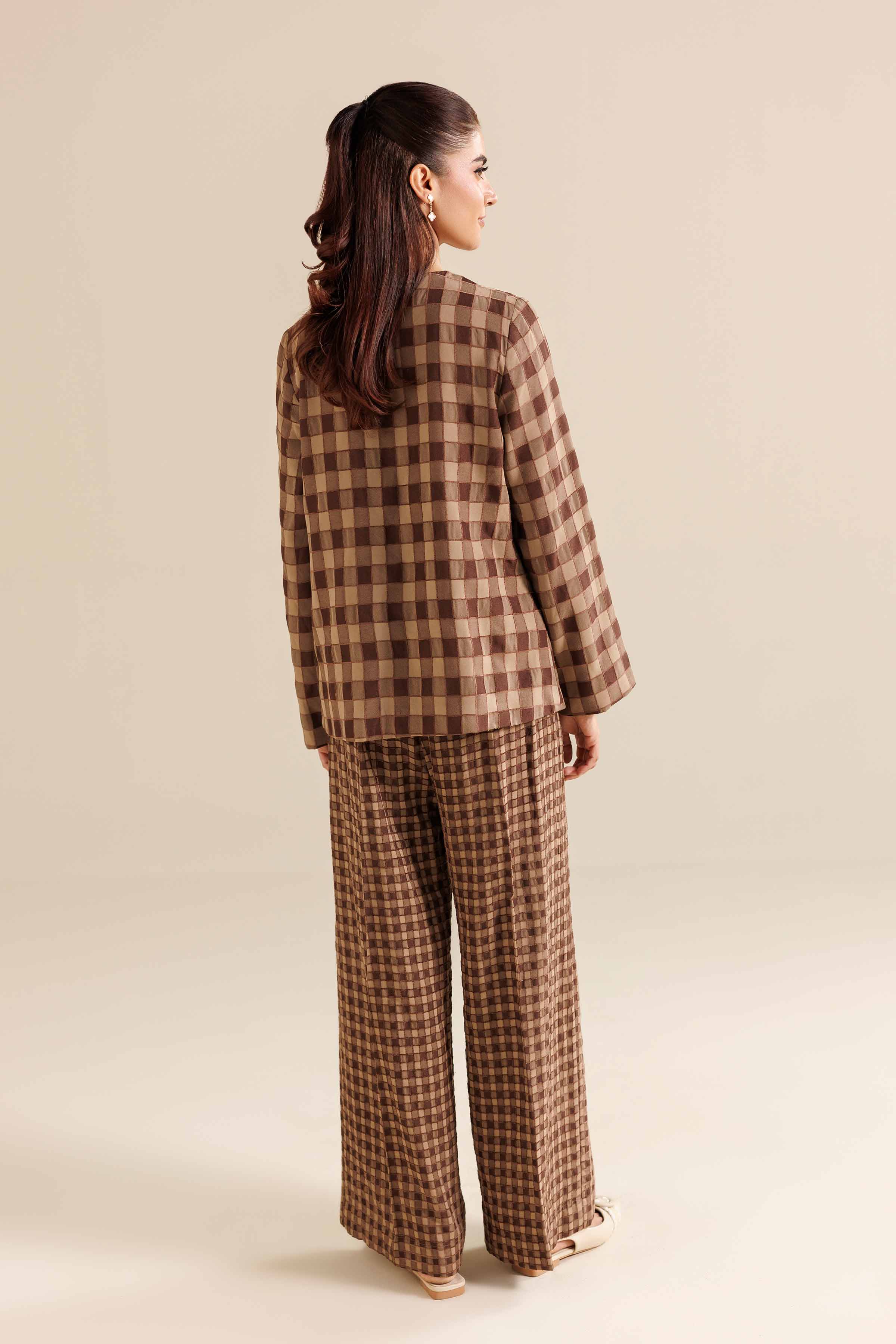 NishatUAE - Brown Printed Velvet 2-piece Ready To Wear Dress