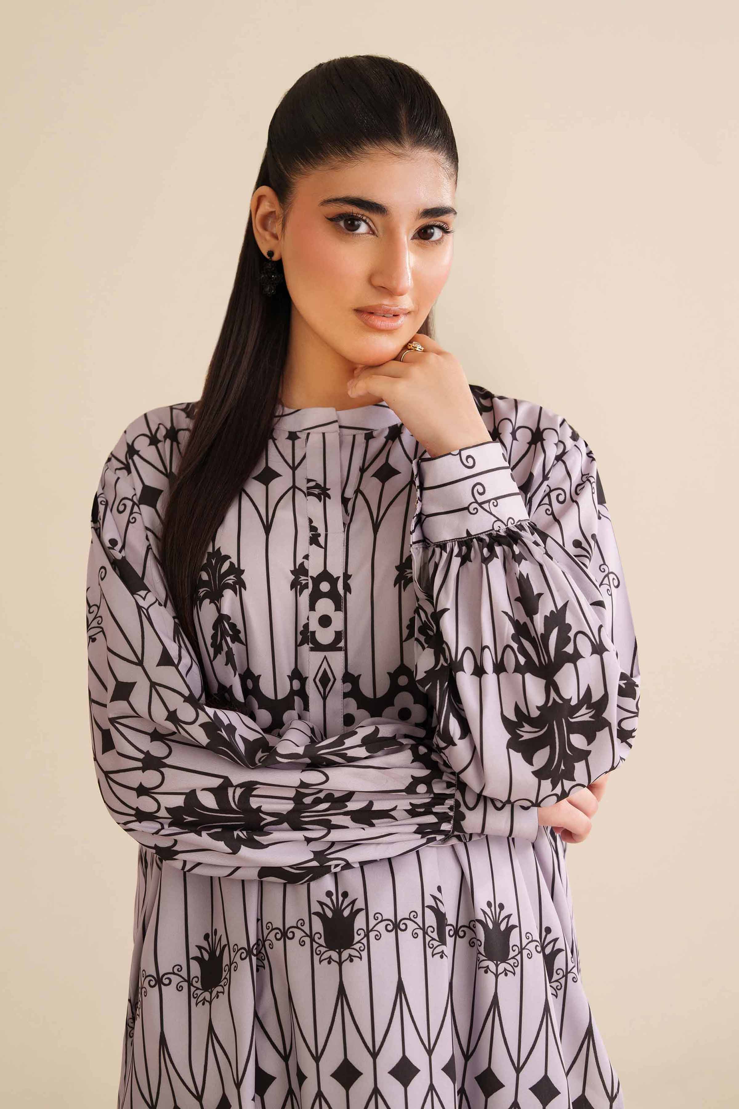 NISHATUAE - Purple Printed Grip Silk Ready to wear Tunic