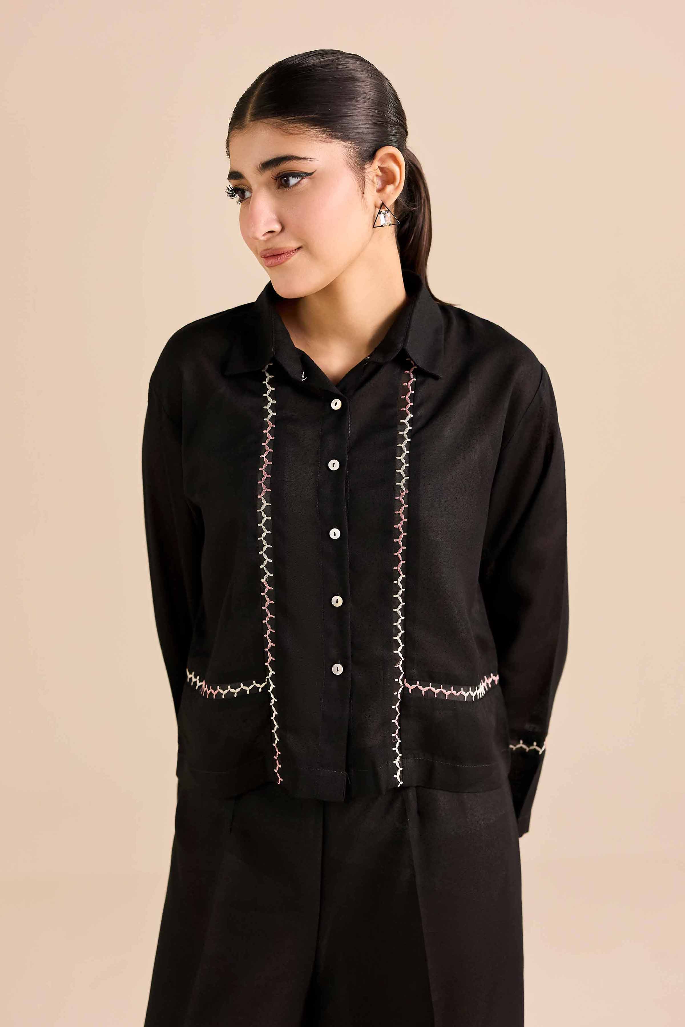 NishatUAE - Black Embroidered Karandi 2-piece Ready to wear Dress