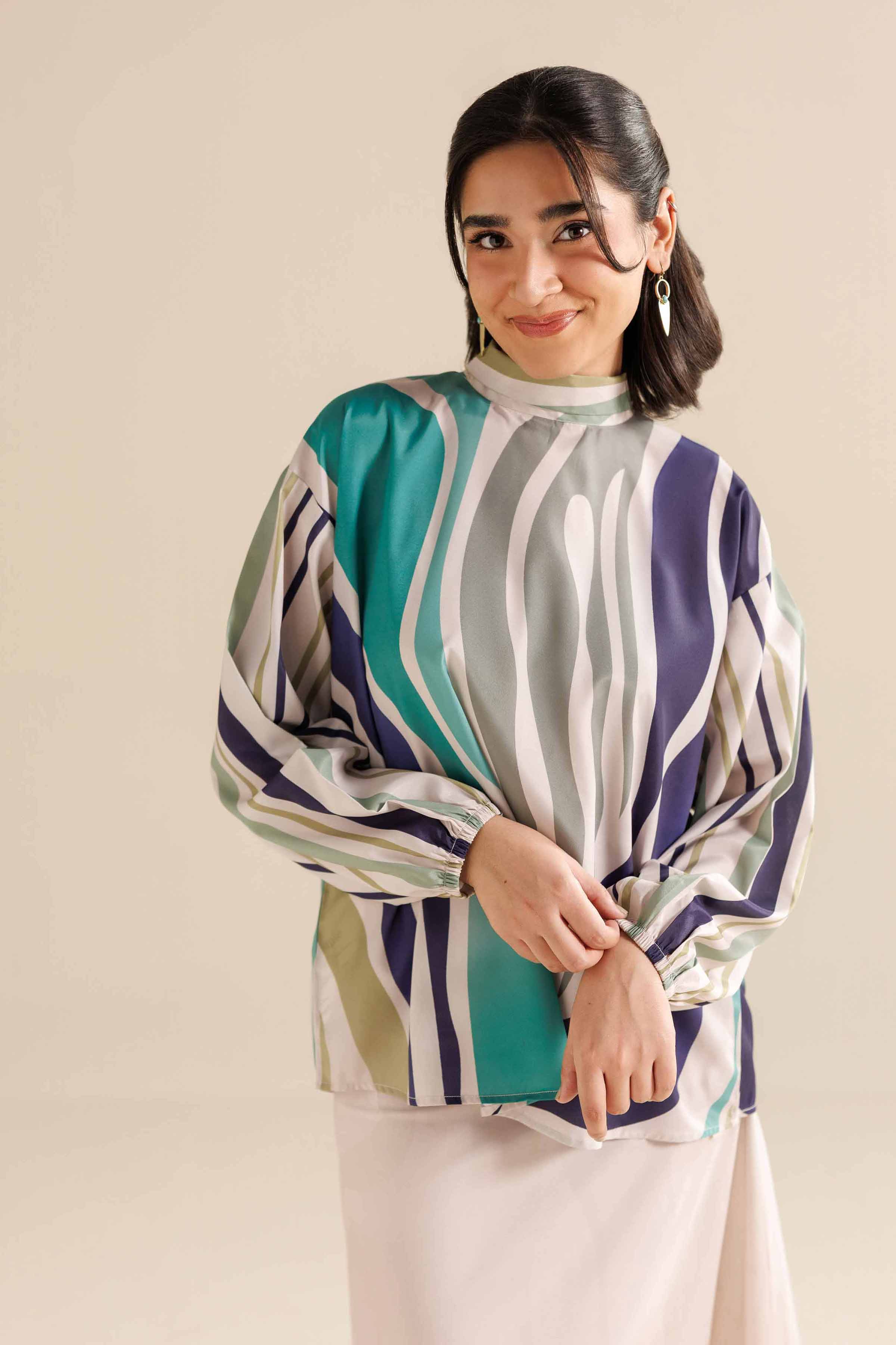 NISHATUAE - Multi Printed Silk 2-piece Ready to wear Dress