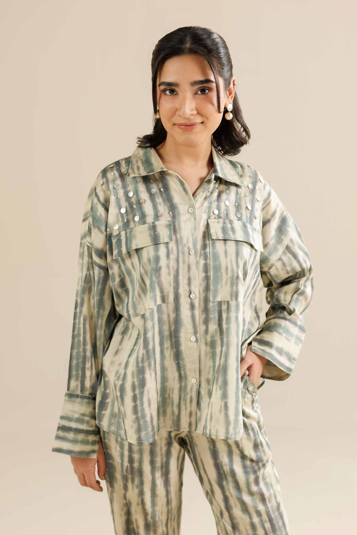 Green 2-Piece Printed Suit ready-to-wear
