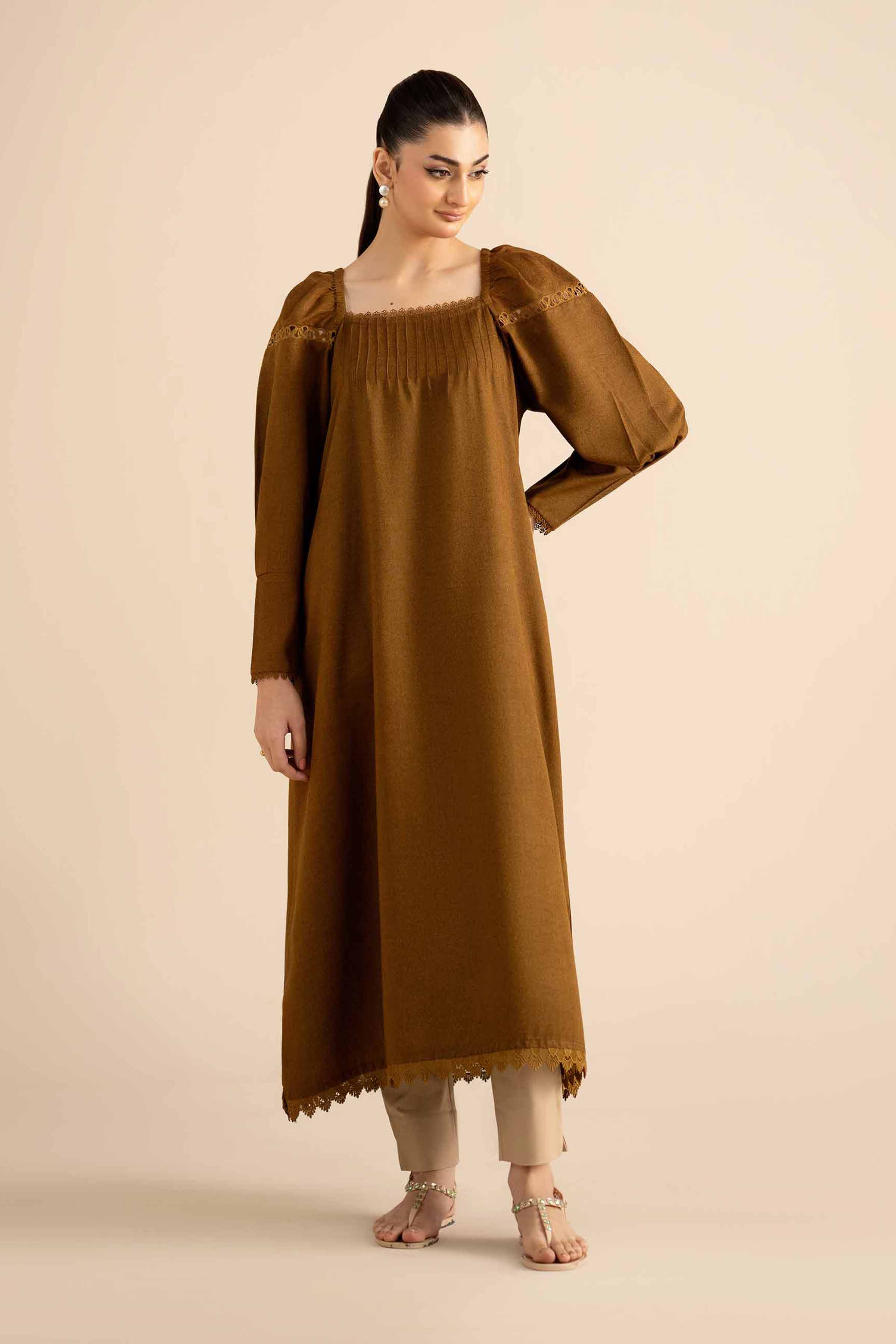 NishatUAE - Green Solids Karandi Ready to wear Dress