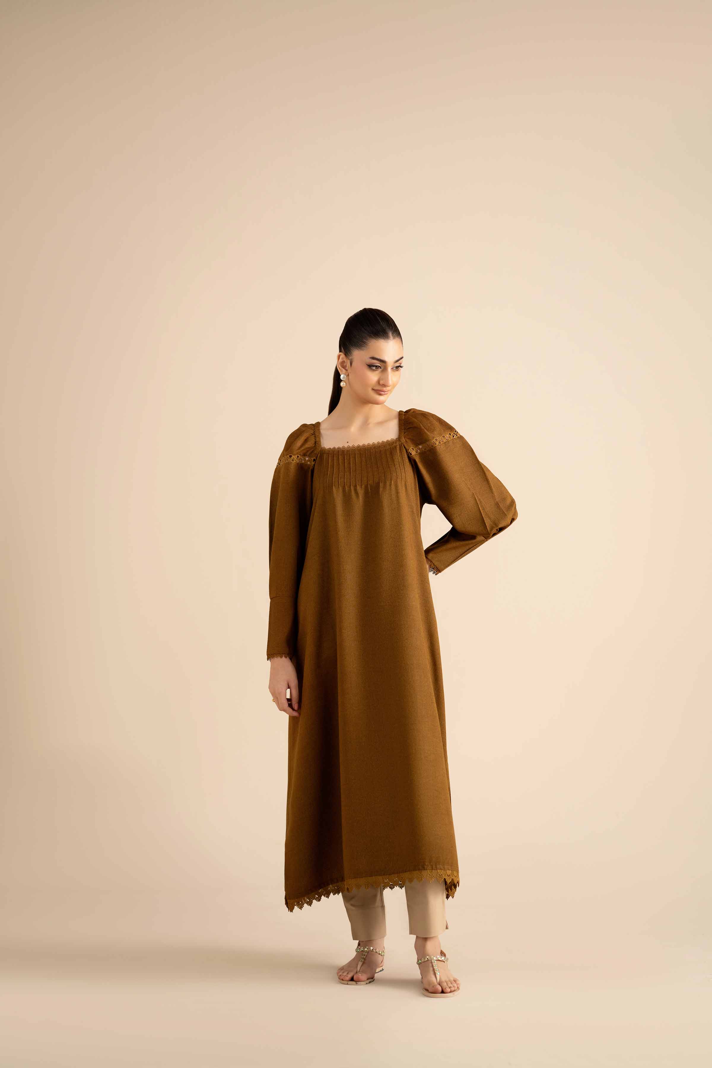 NishatUAE - Green Solids Karandi Ready to wear Dress