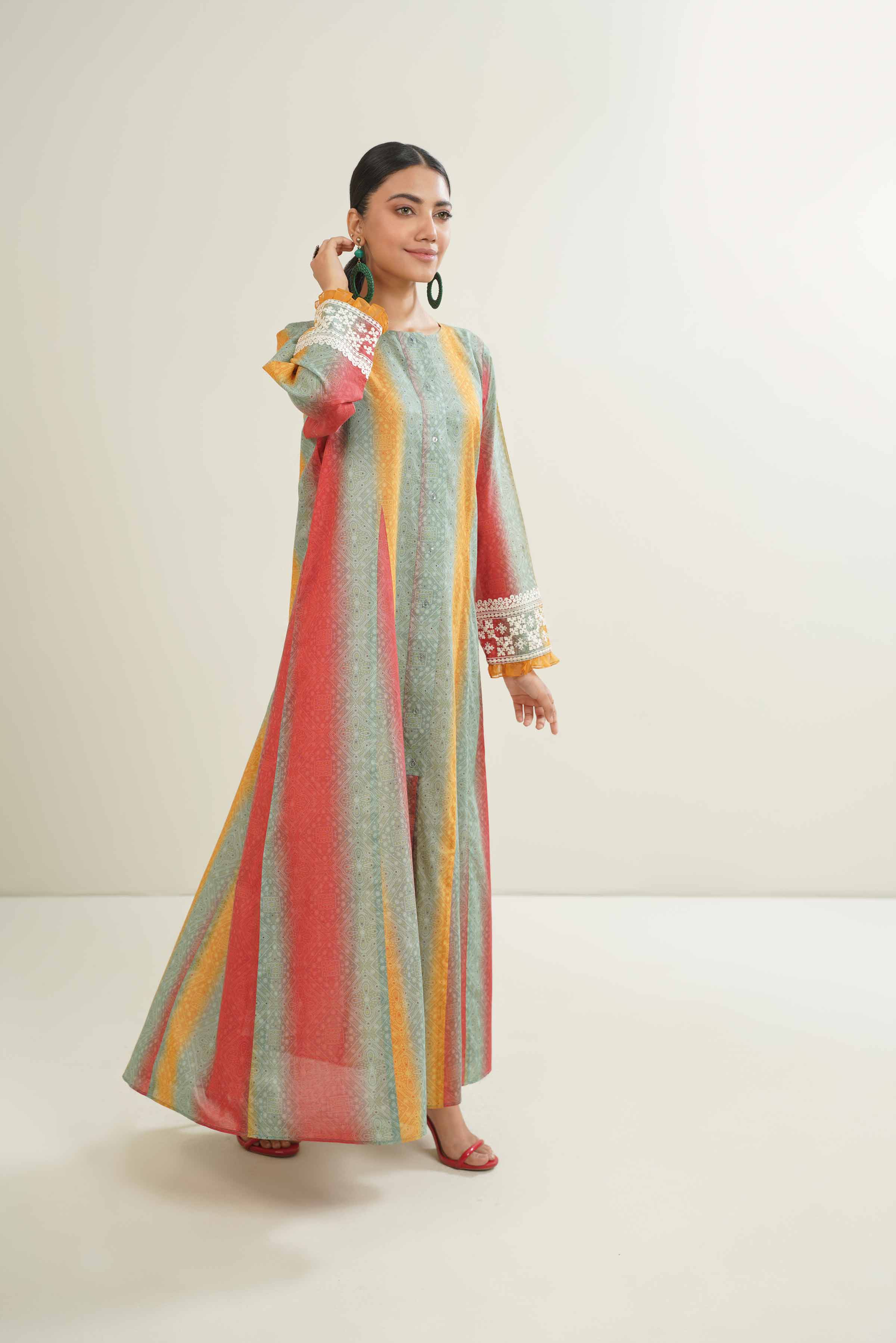 Printed Embroidered Fustaan - DE23-106