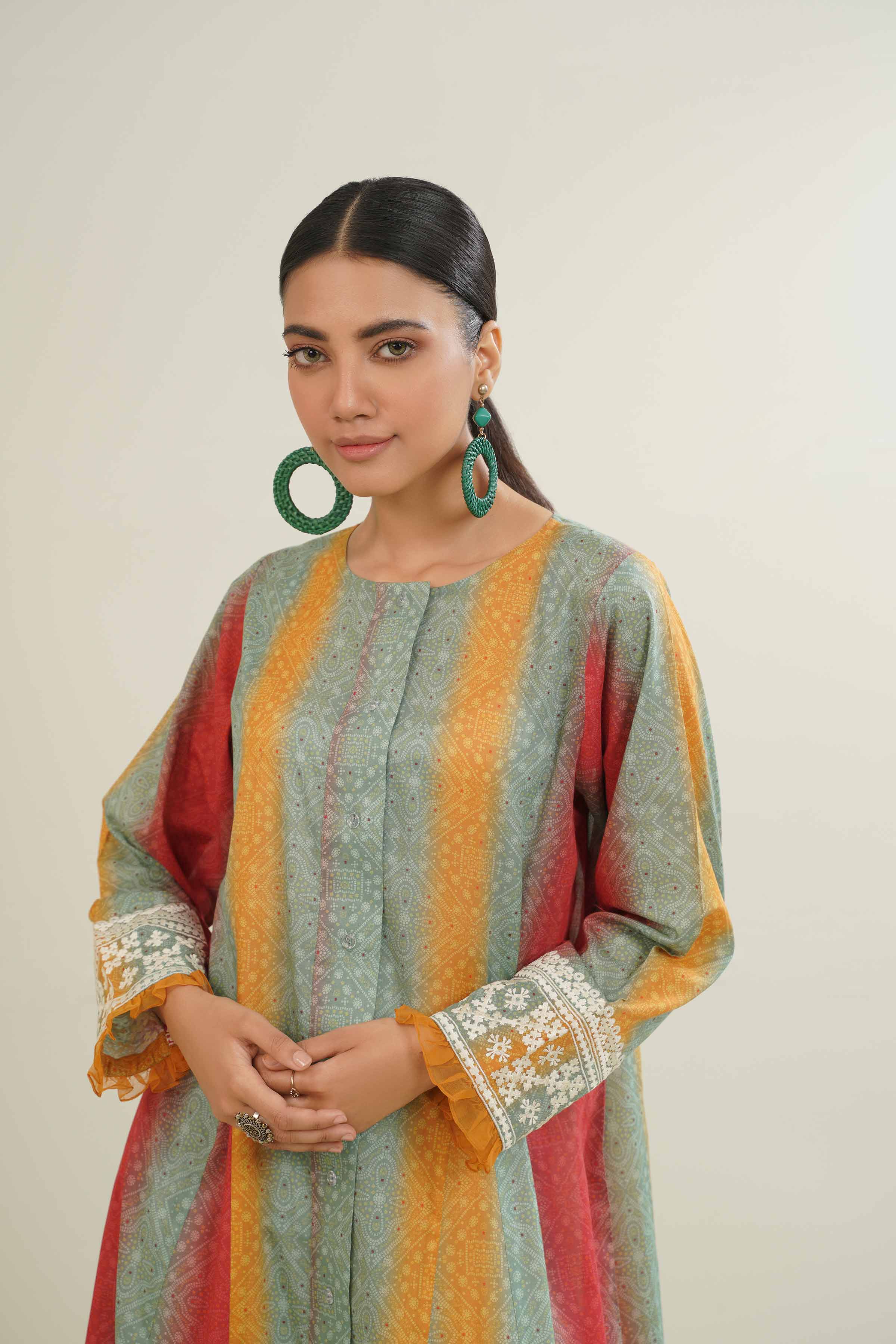 Printed Embroidered Fustaan - DE23-106