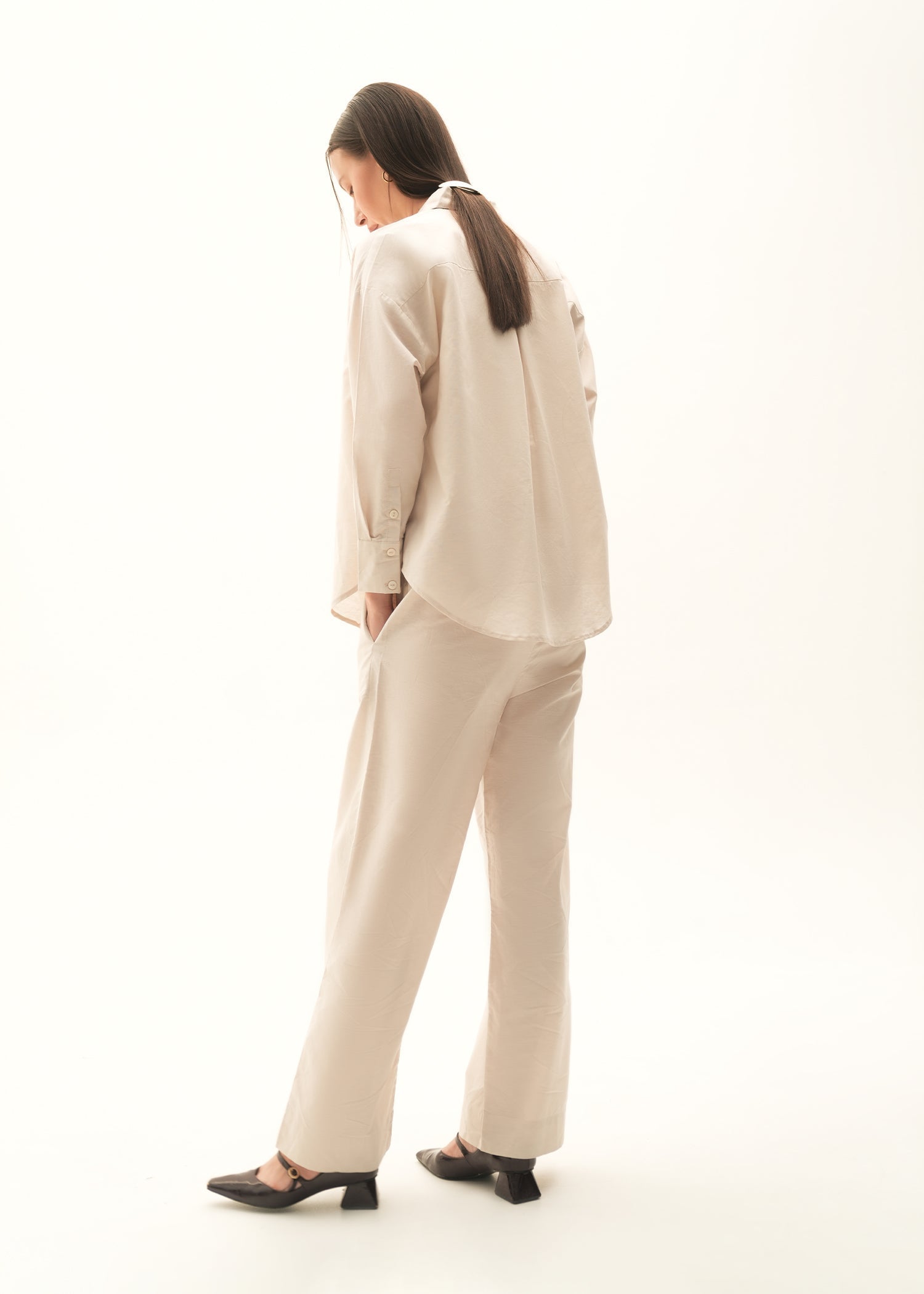 Oversized Button Down Linen Blend Shirt - KOA