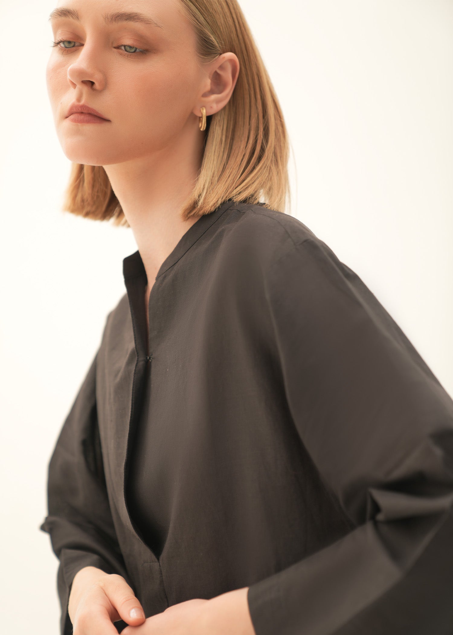 Oversized Cotton Blouse With Schiffli-Embroidery - KOA