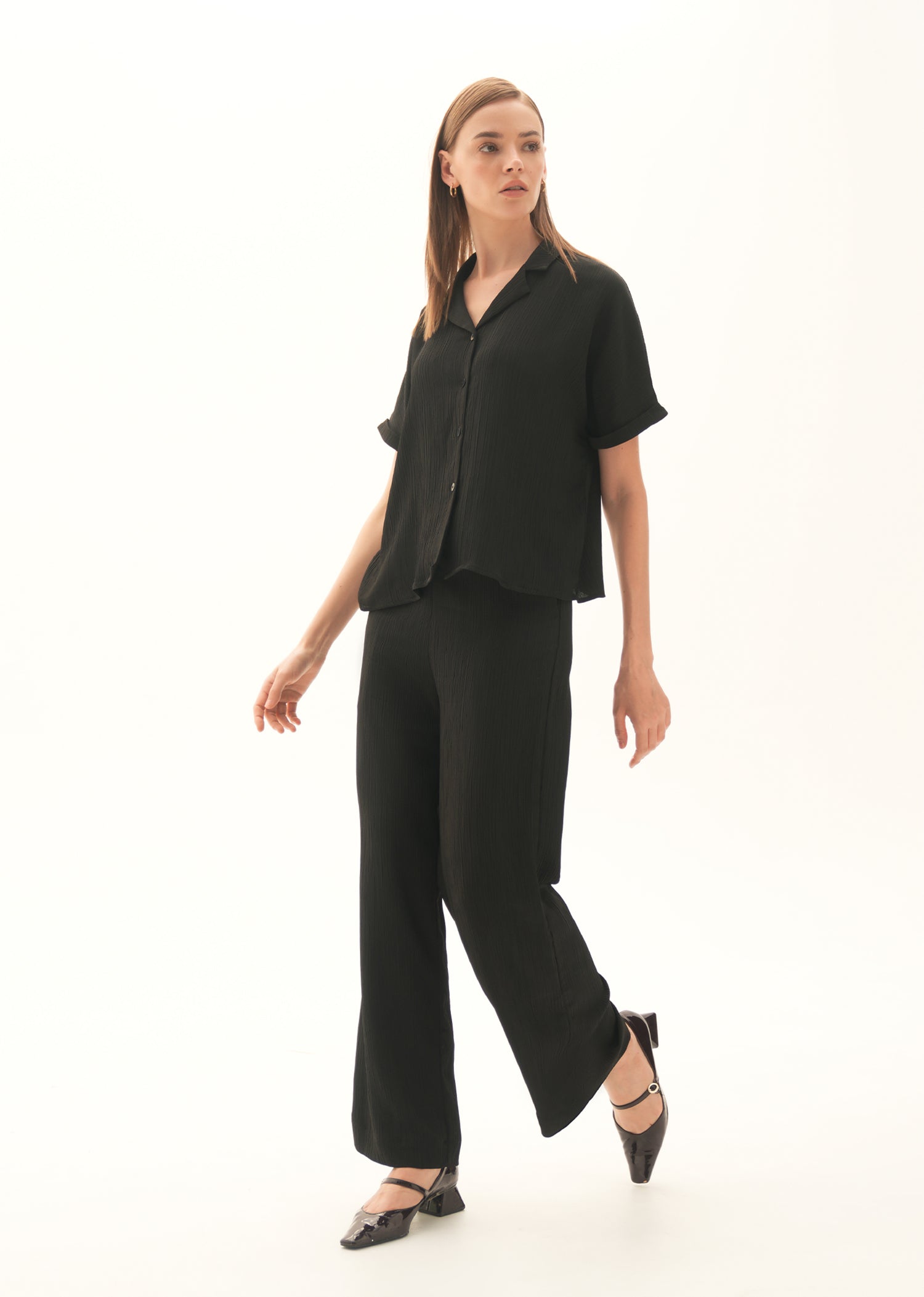Textured Wide-leg Trouser - KOA
