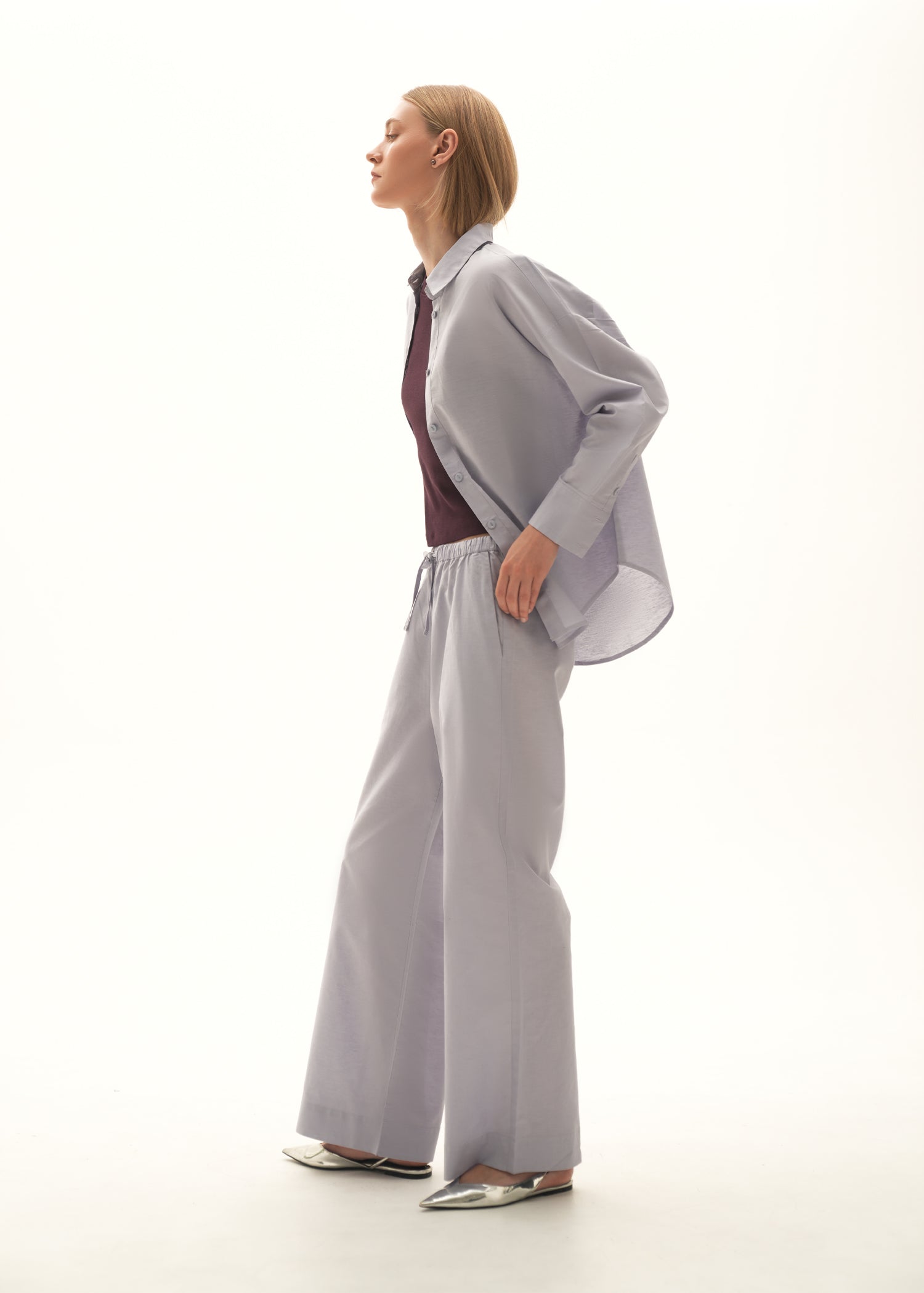 Wide leg Linen Blend Trouser - KOA