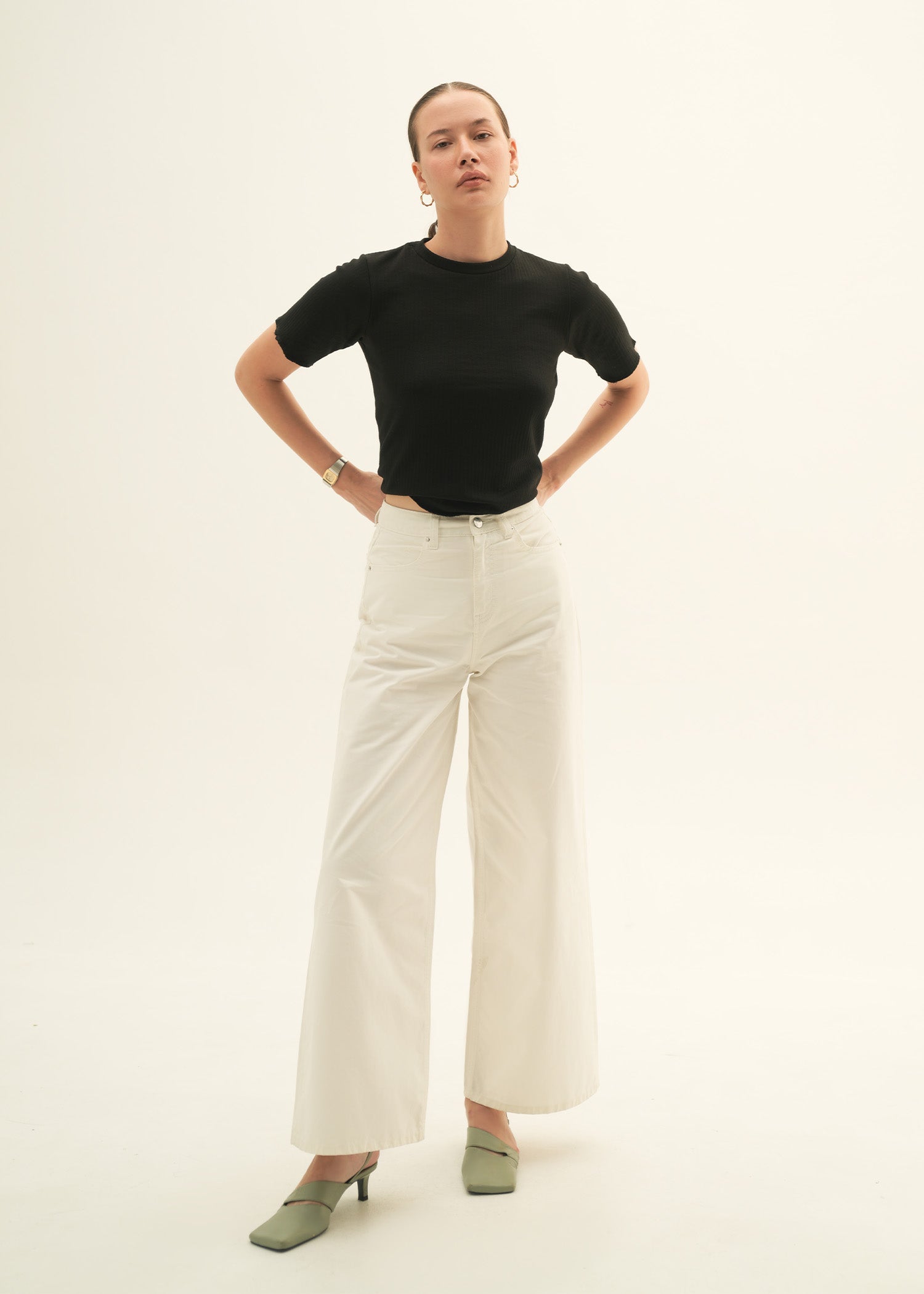 Cropped Wide Leg Jeans - KOA