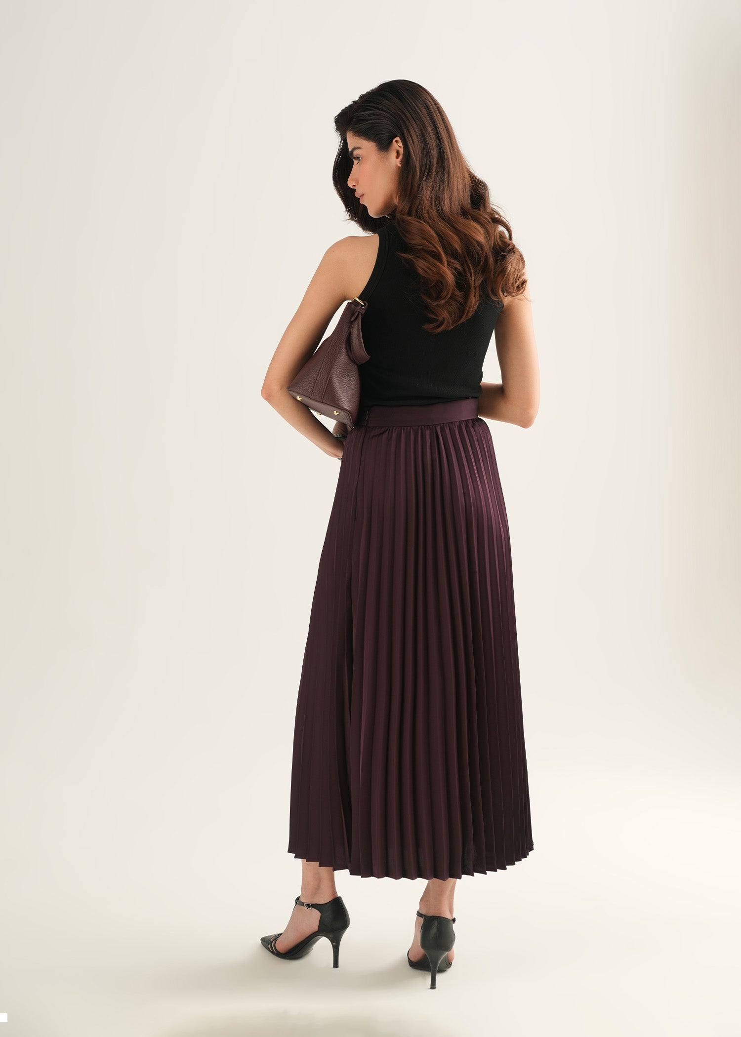 Satin Pleated Skirt - KOA