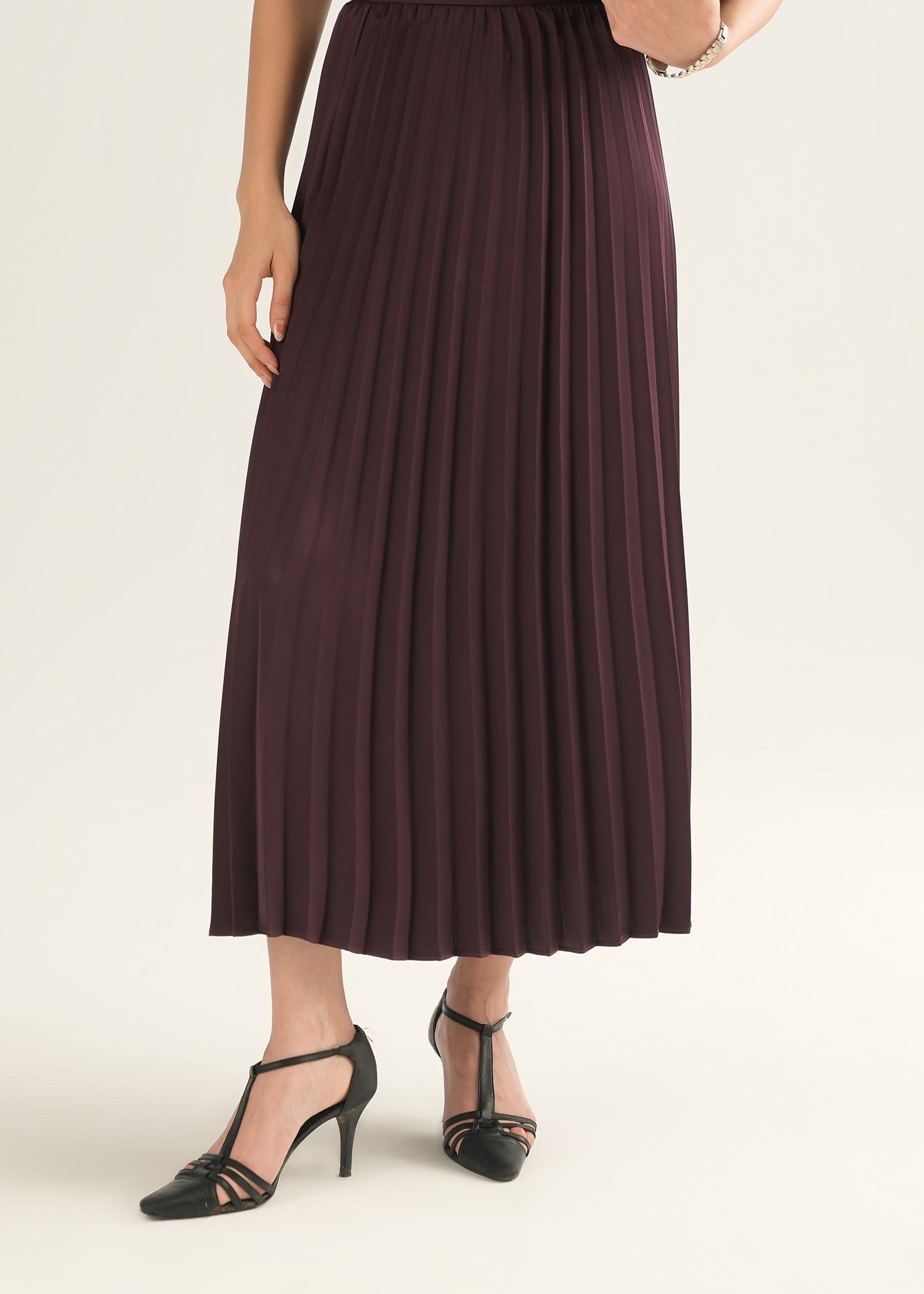 Satin Pleated Skirt - KOA