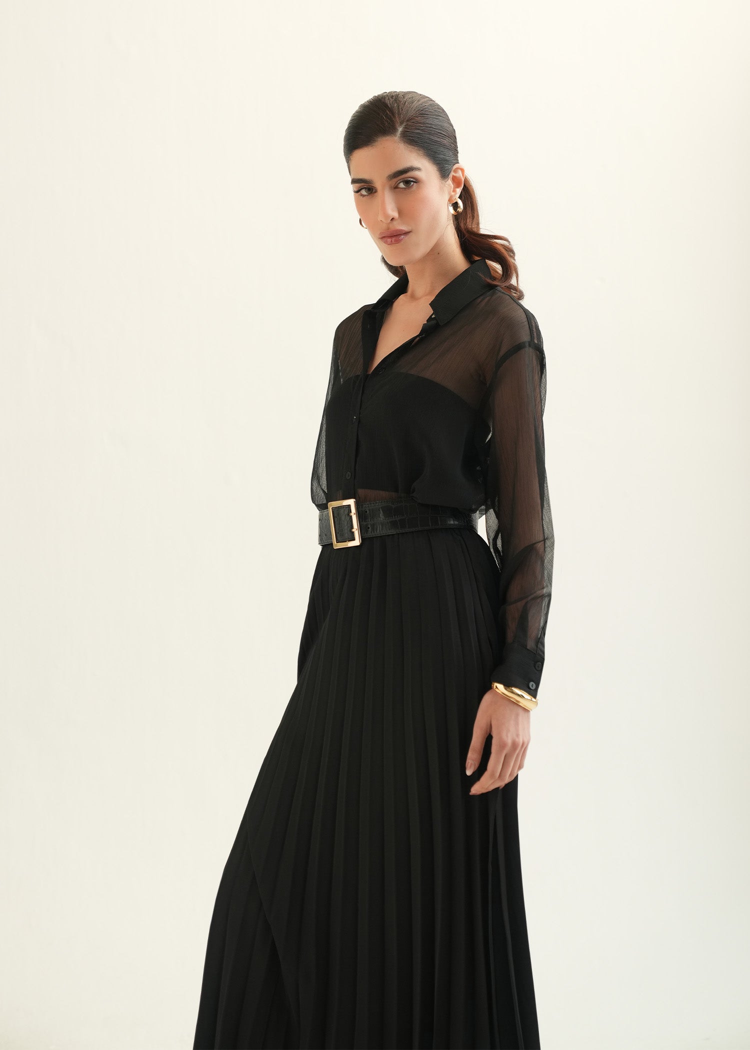 Satin Pleated Skirt - KOA