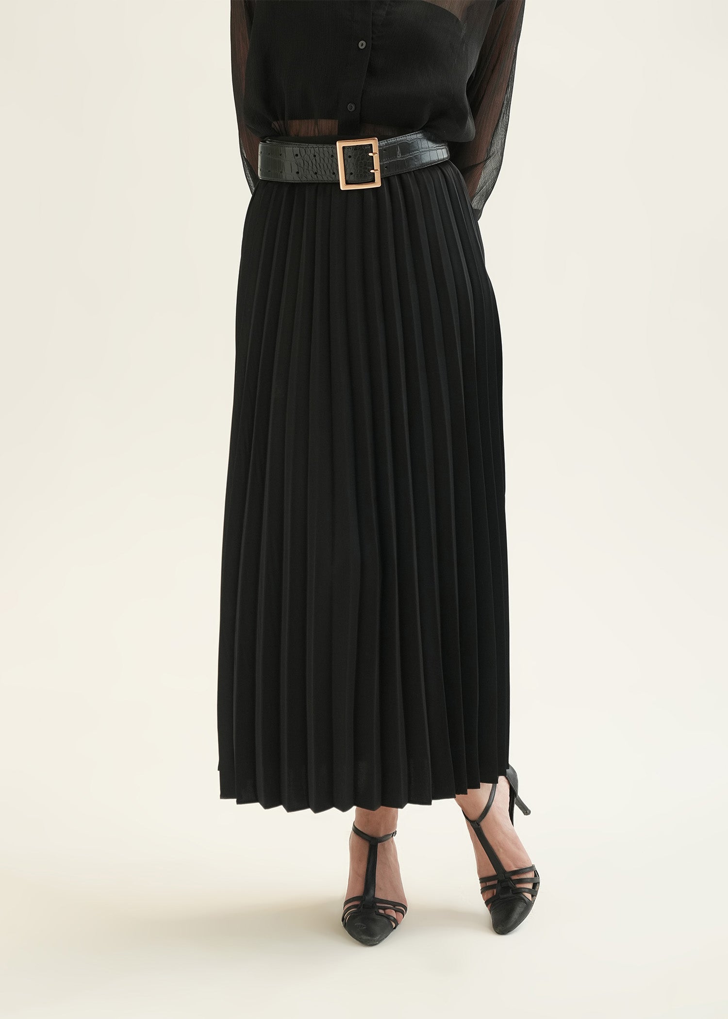 Satin Pleated Skirt - KOA