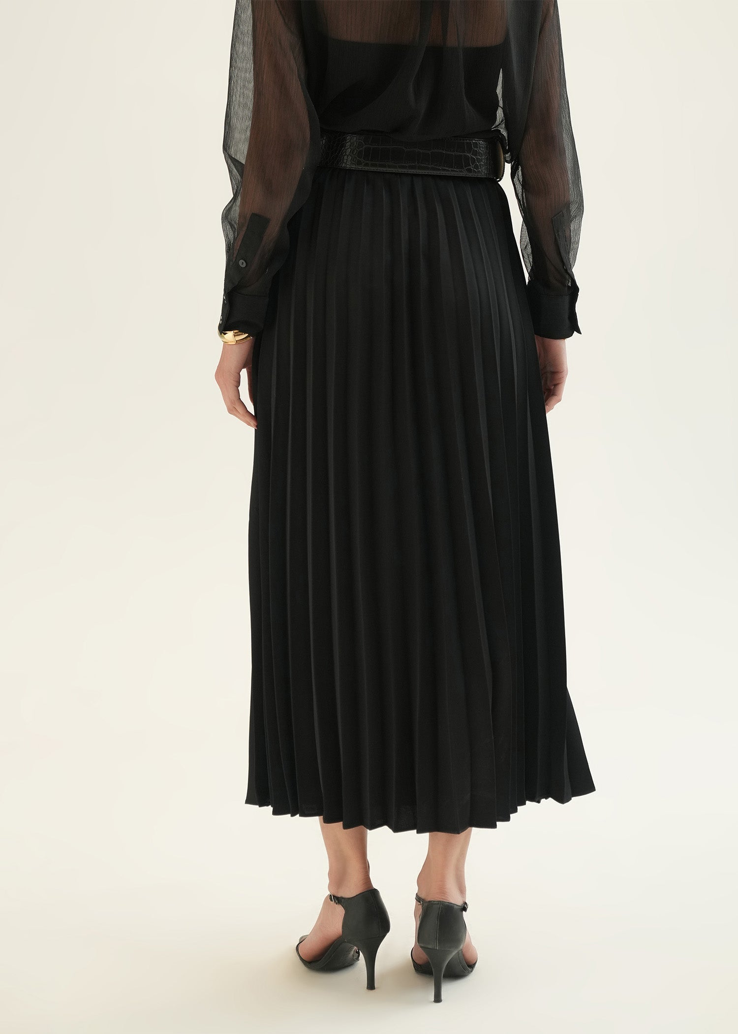 Satin Pleated Skirt - KOA