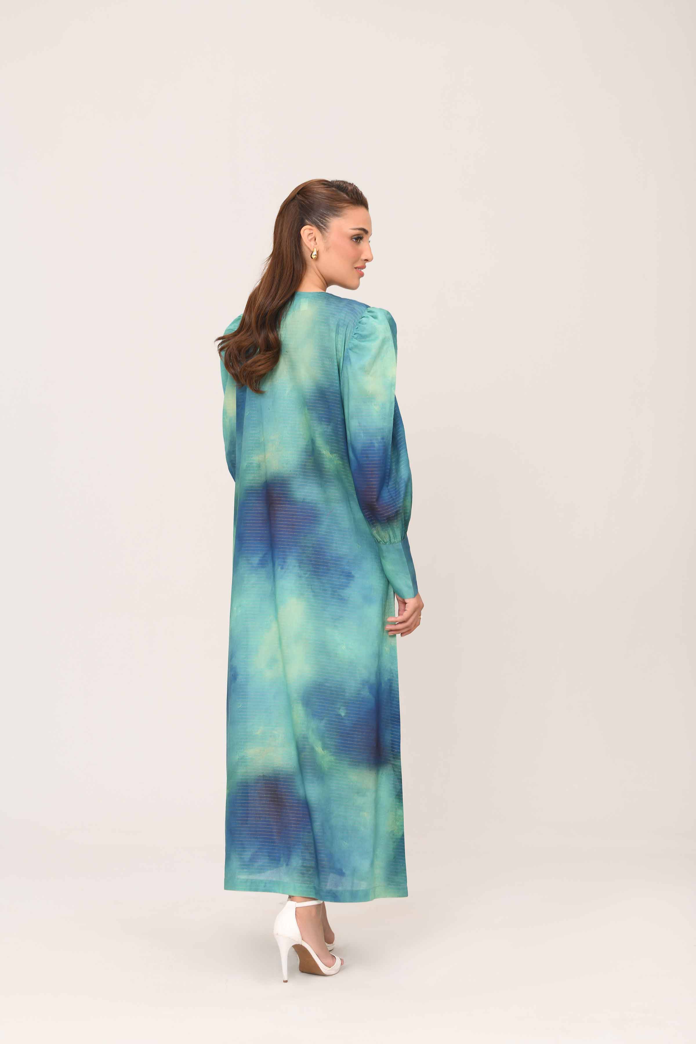 Printed Embroidered Dress - FE25-06