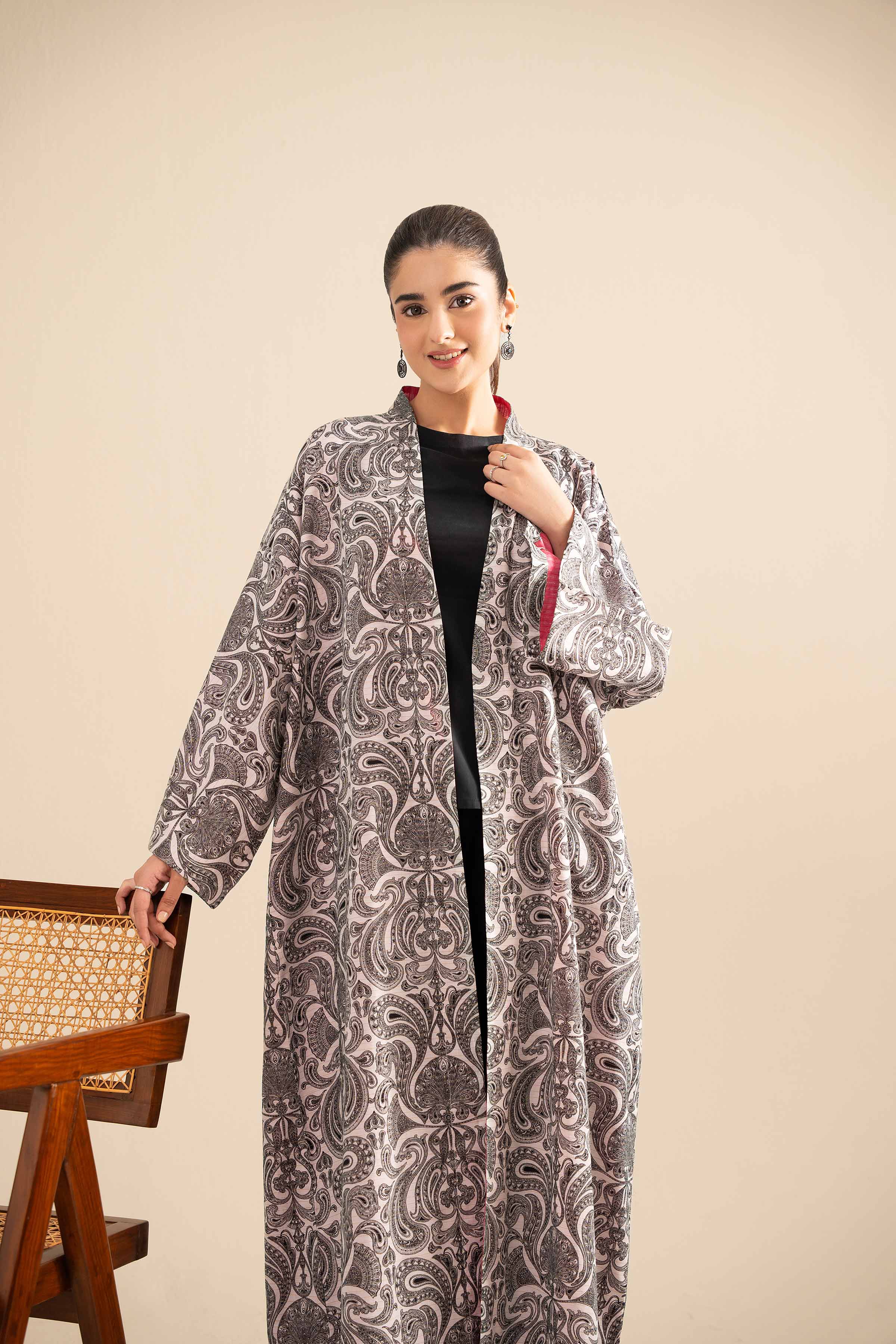 Printed Embroidered Gown - FE25-105