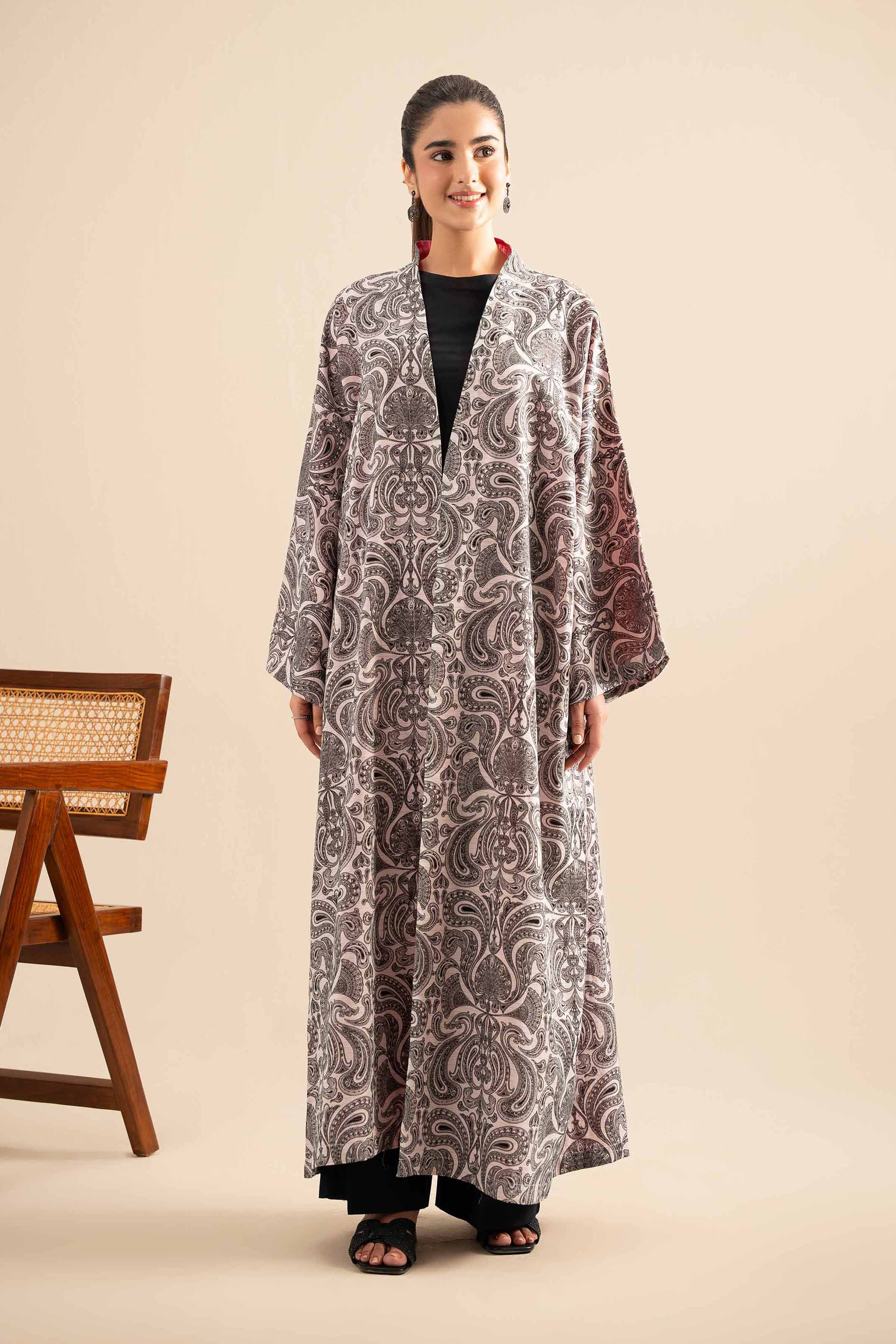 Printed Embroidered Gown - FE25-105