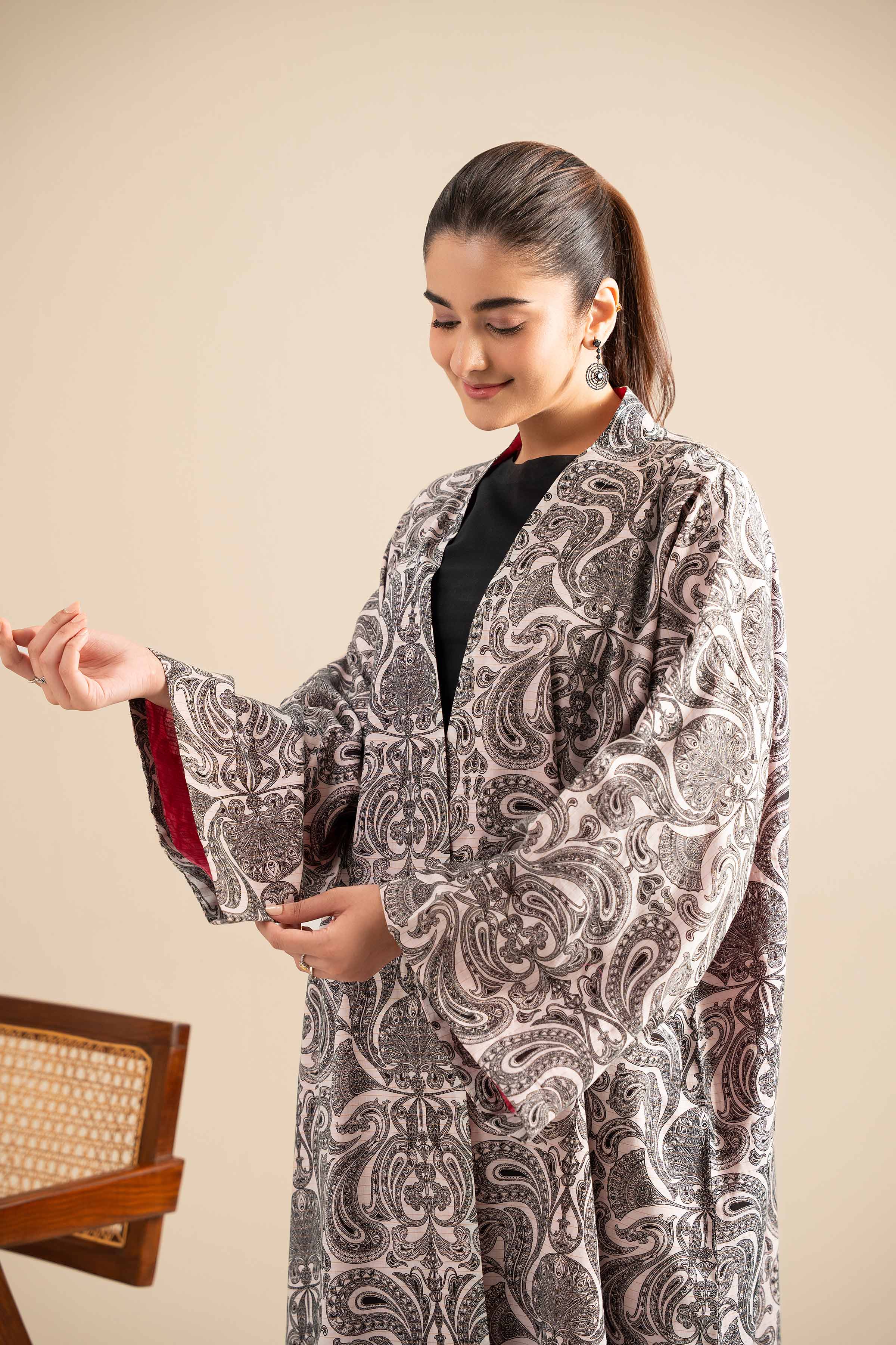 Printed Embroidered Gown - FE25-105