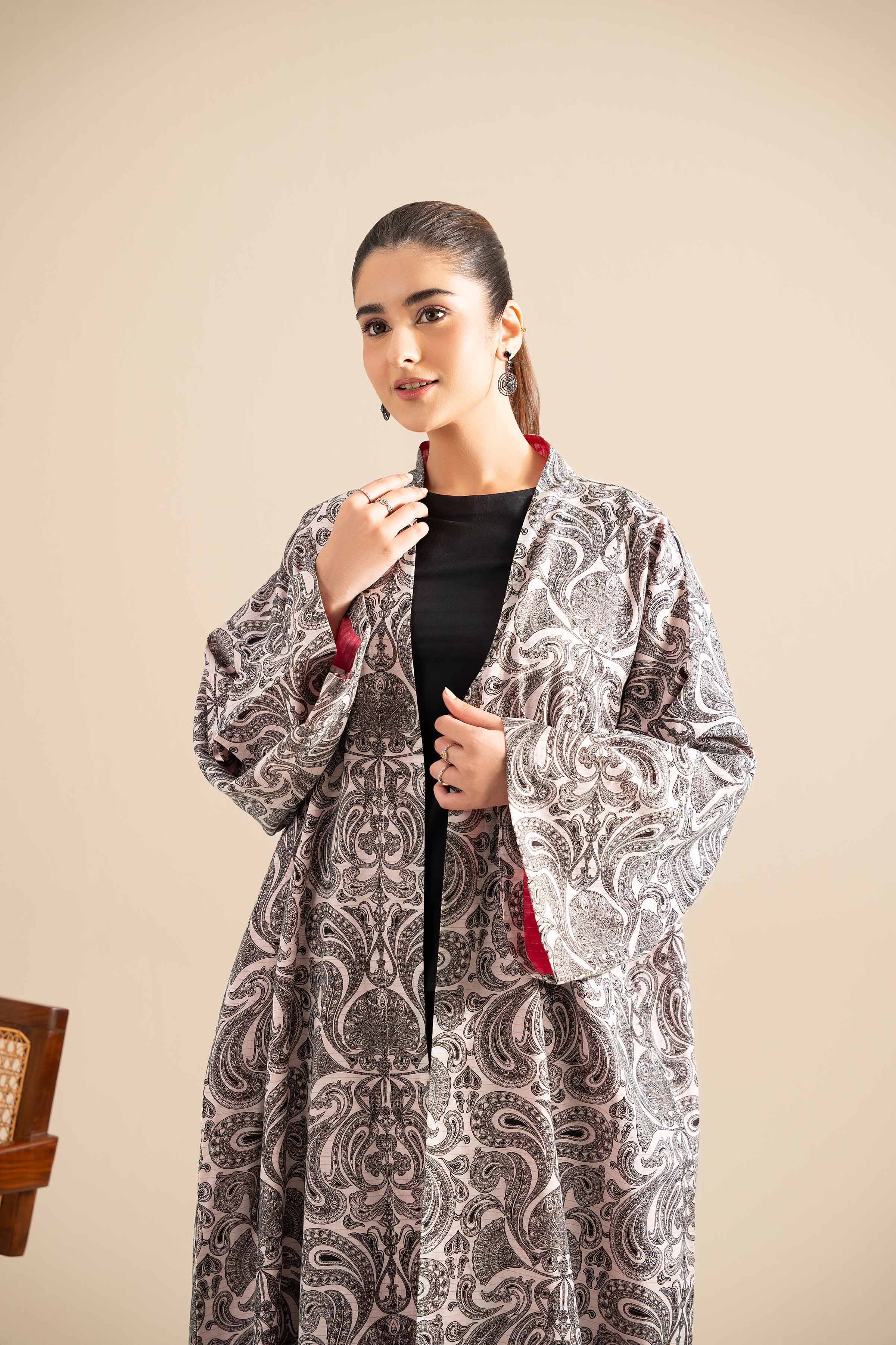 Printed Embroidered Gown - FE25-105