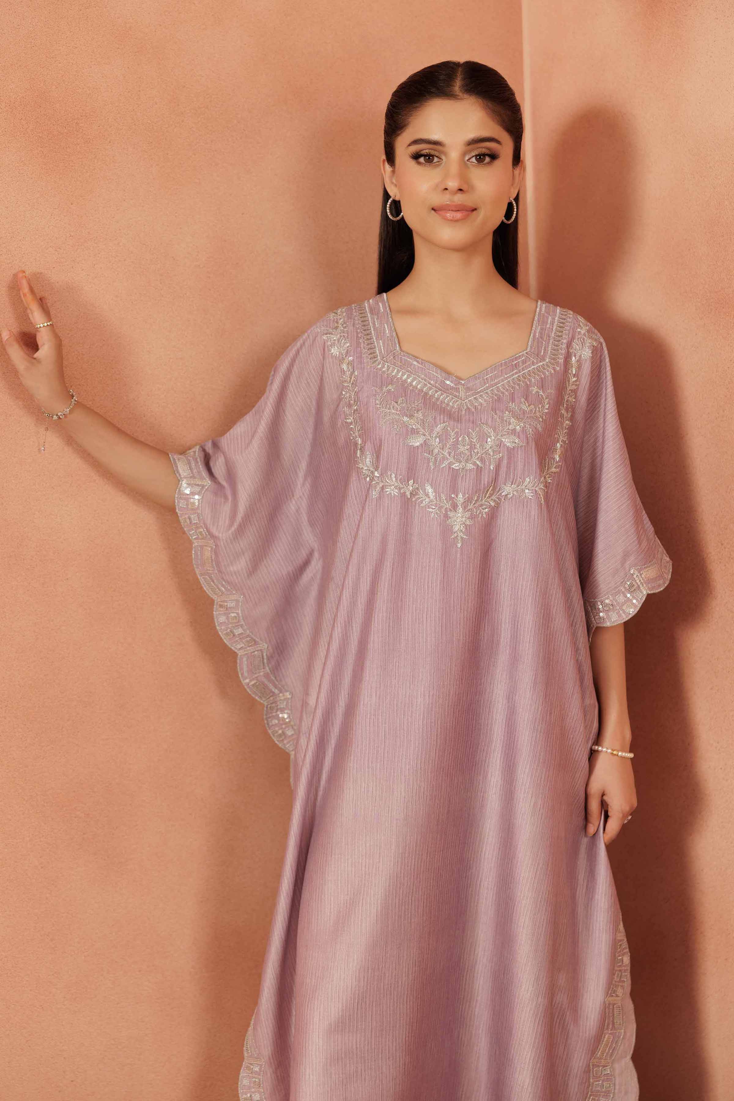 NISHATUAE - Purple Embroidered Silk 2-piece Ready to wear Dress