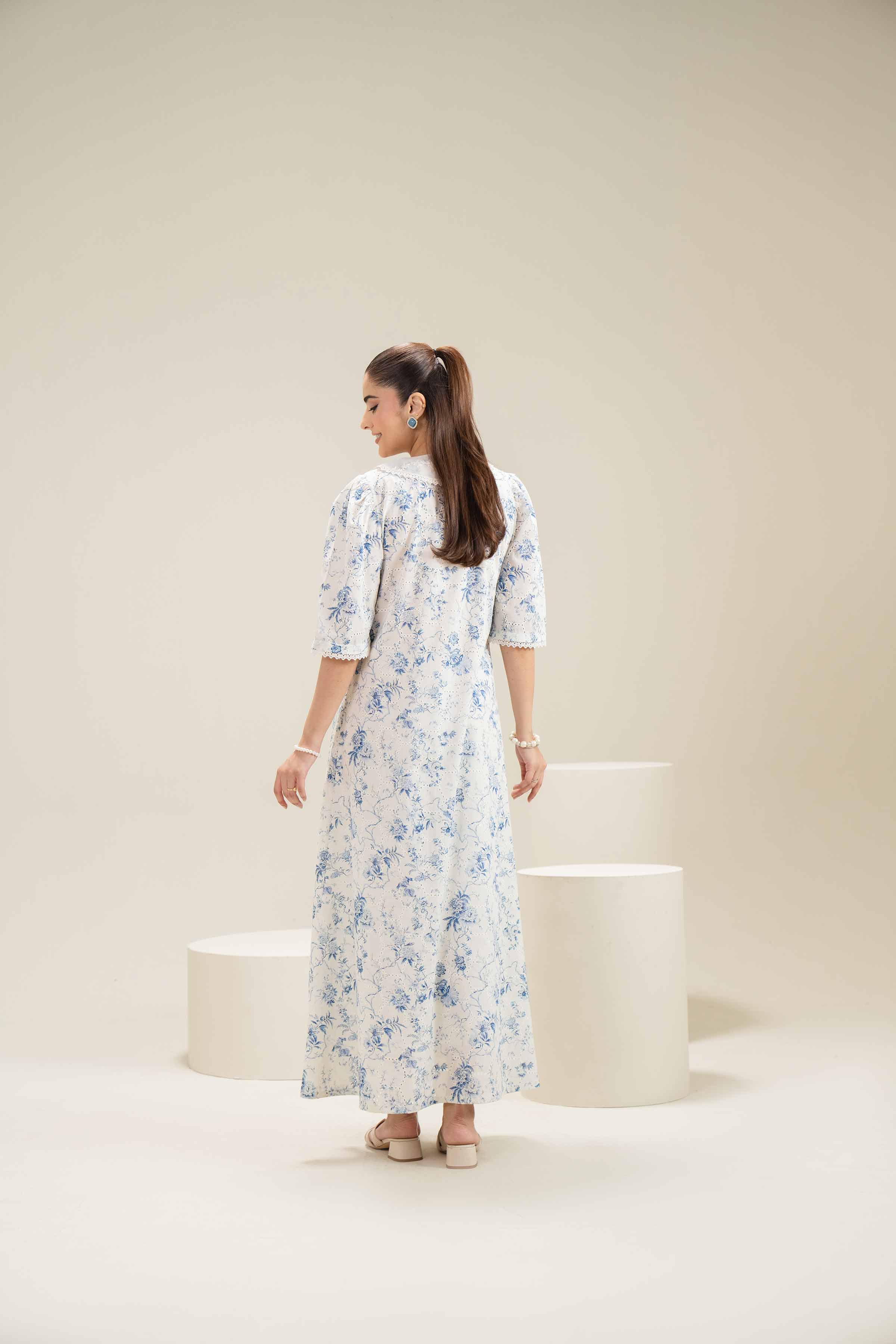 Printed Embroidered Dress - FE25-86