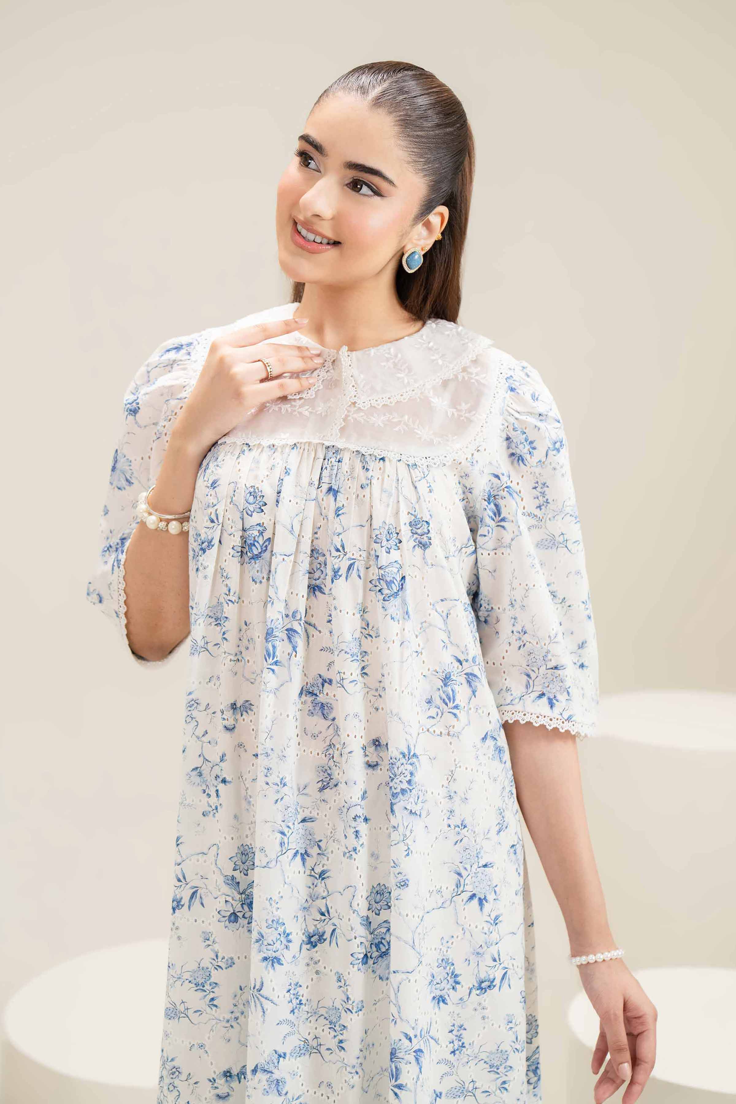 Printed Embroidered Dress - FE25-86