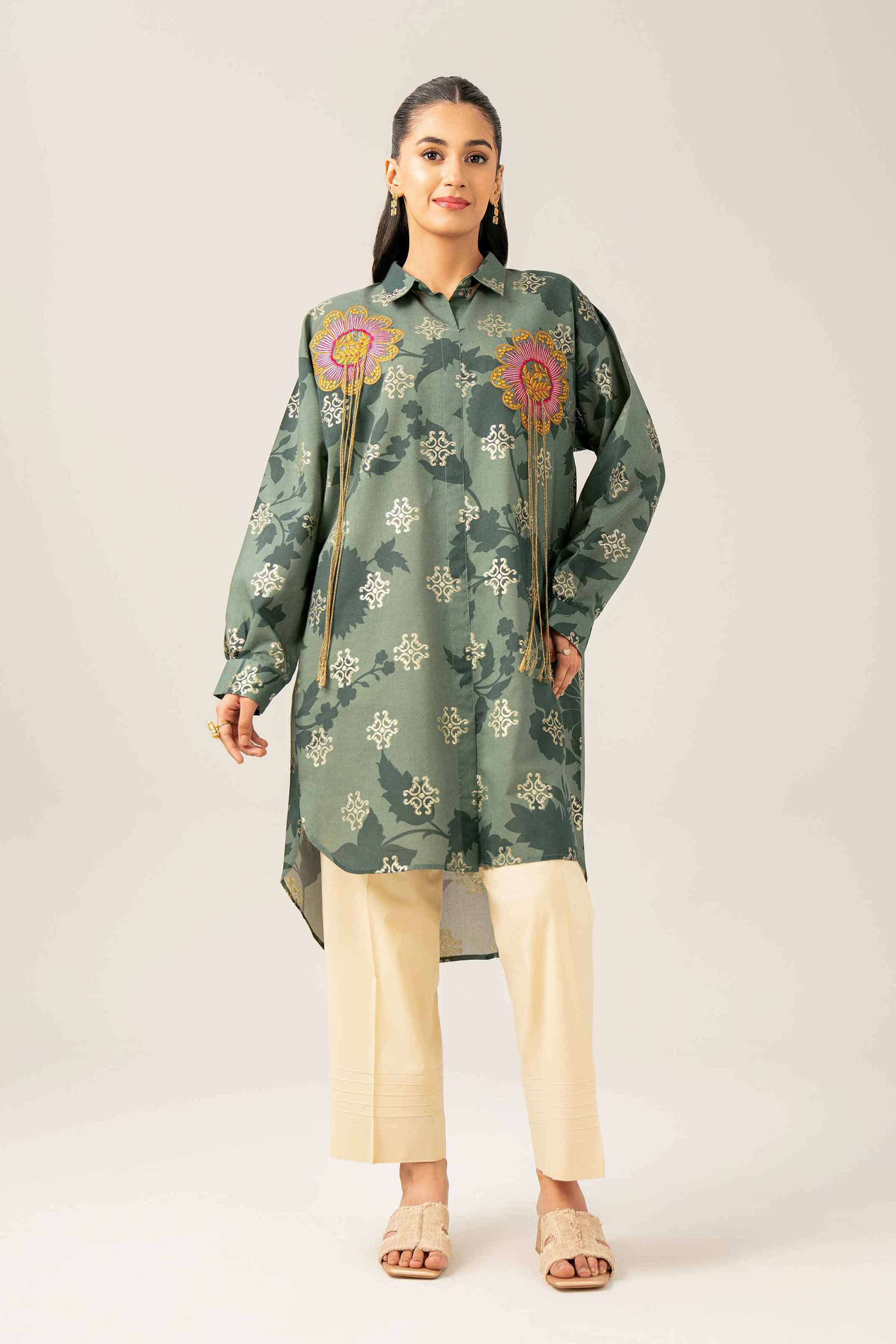 Printed Embroidered Tunic - FE25-88