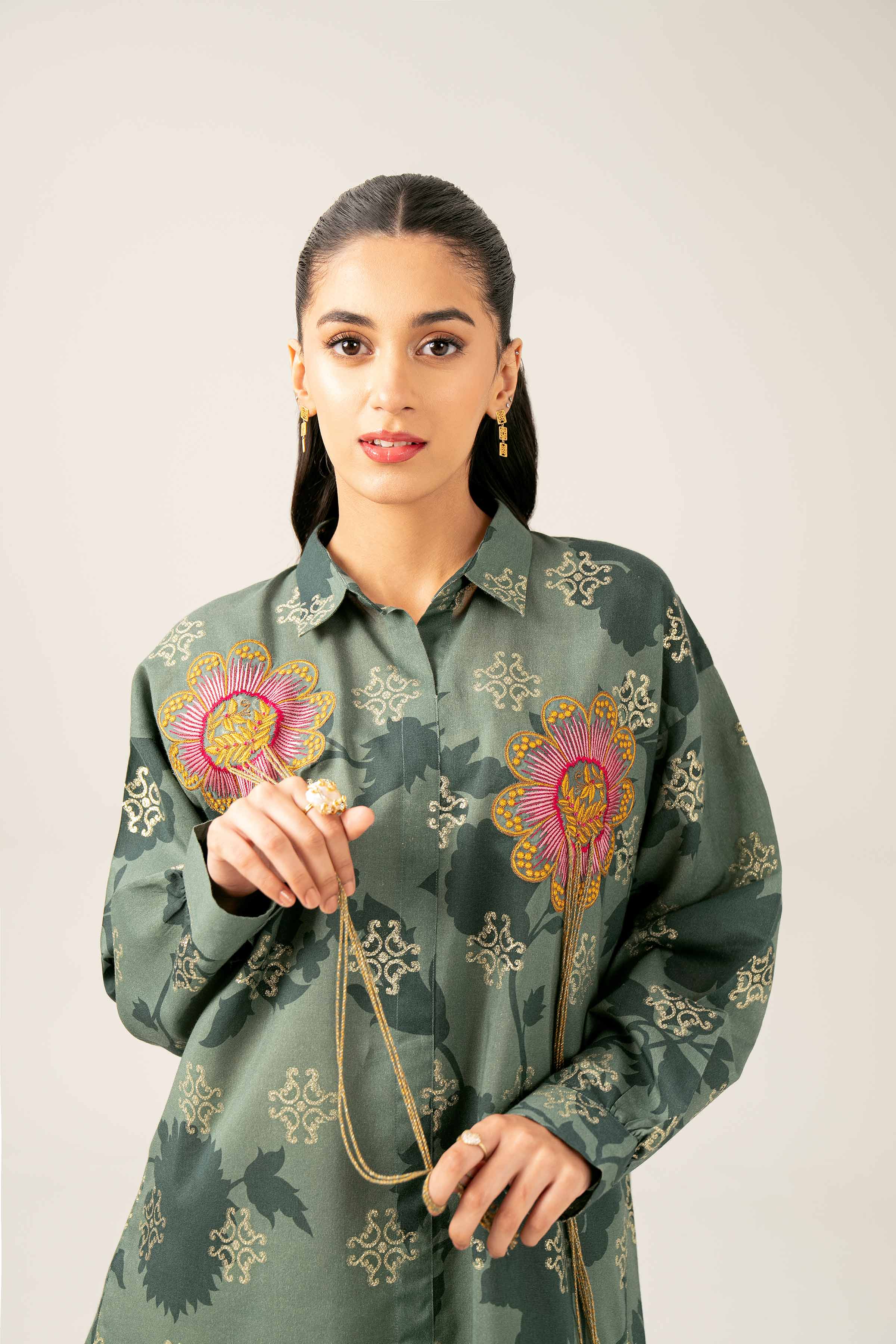 Printed Embroidered Tunic - FE25-88