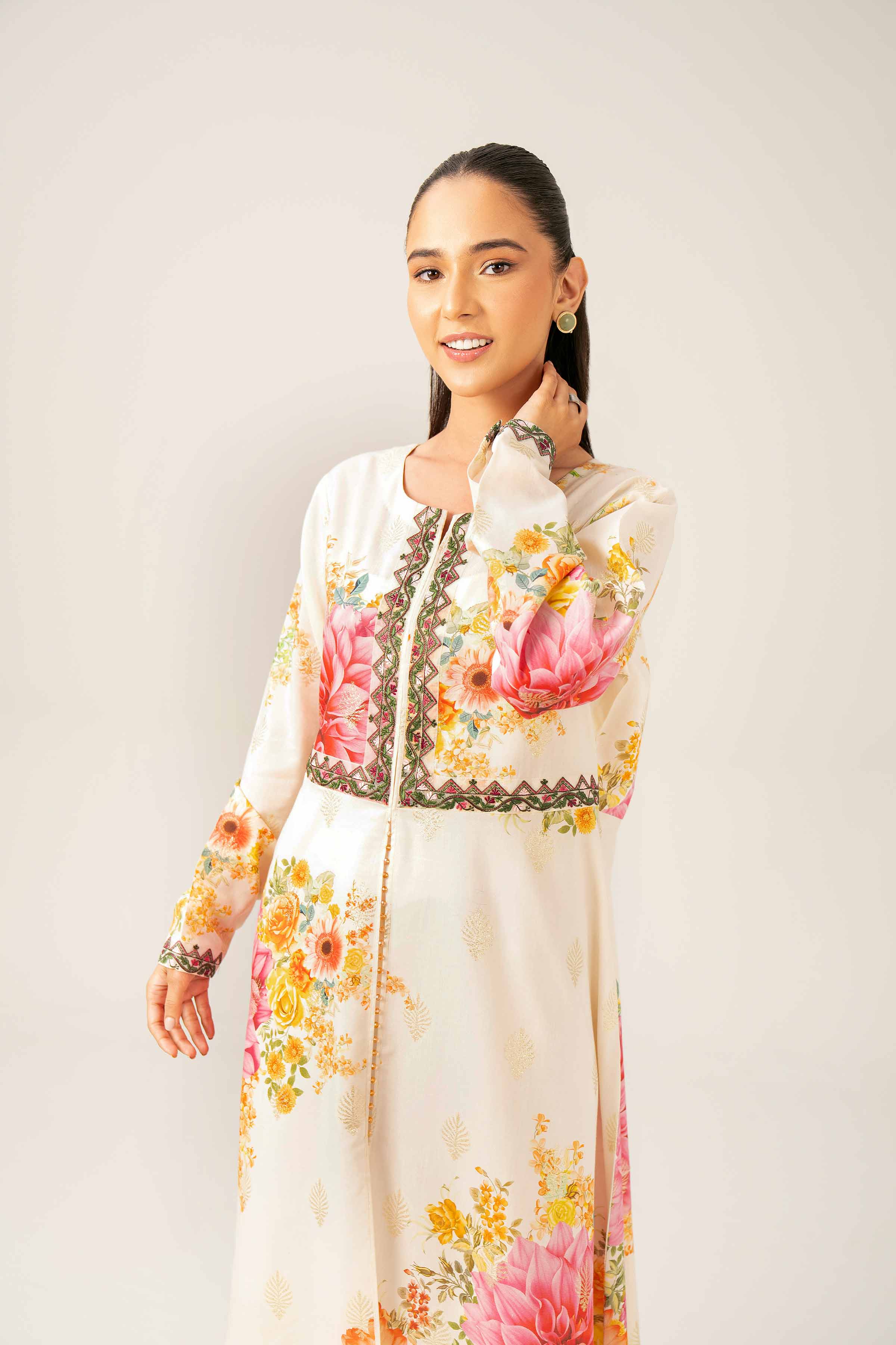Printed Embroidered Dress - FE25-95