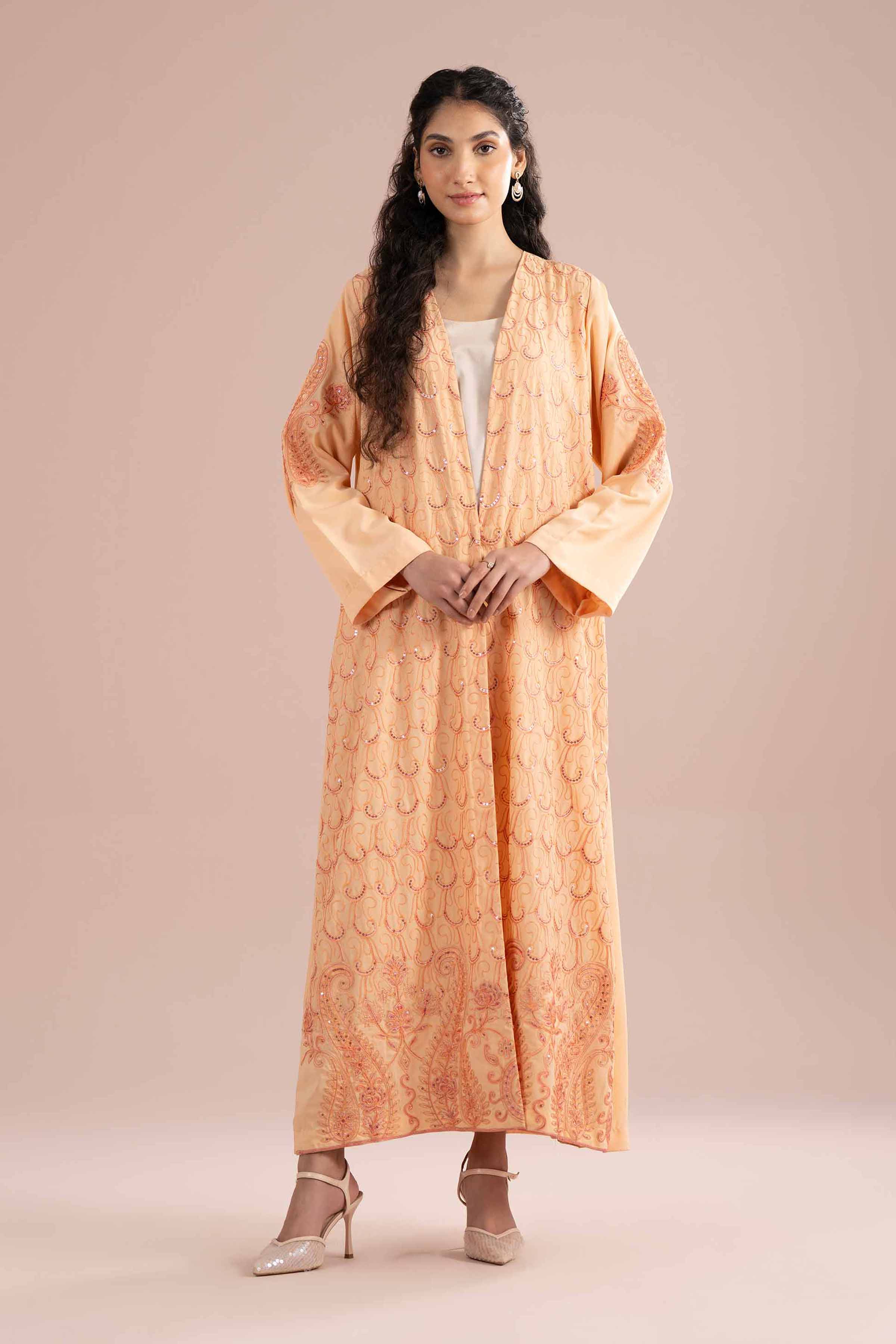 2 Piece - Embroidered Suit - FE26-06 Orange Grip Embroidered Gowns
