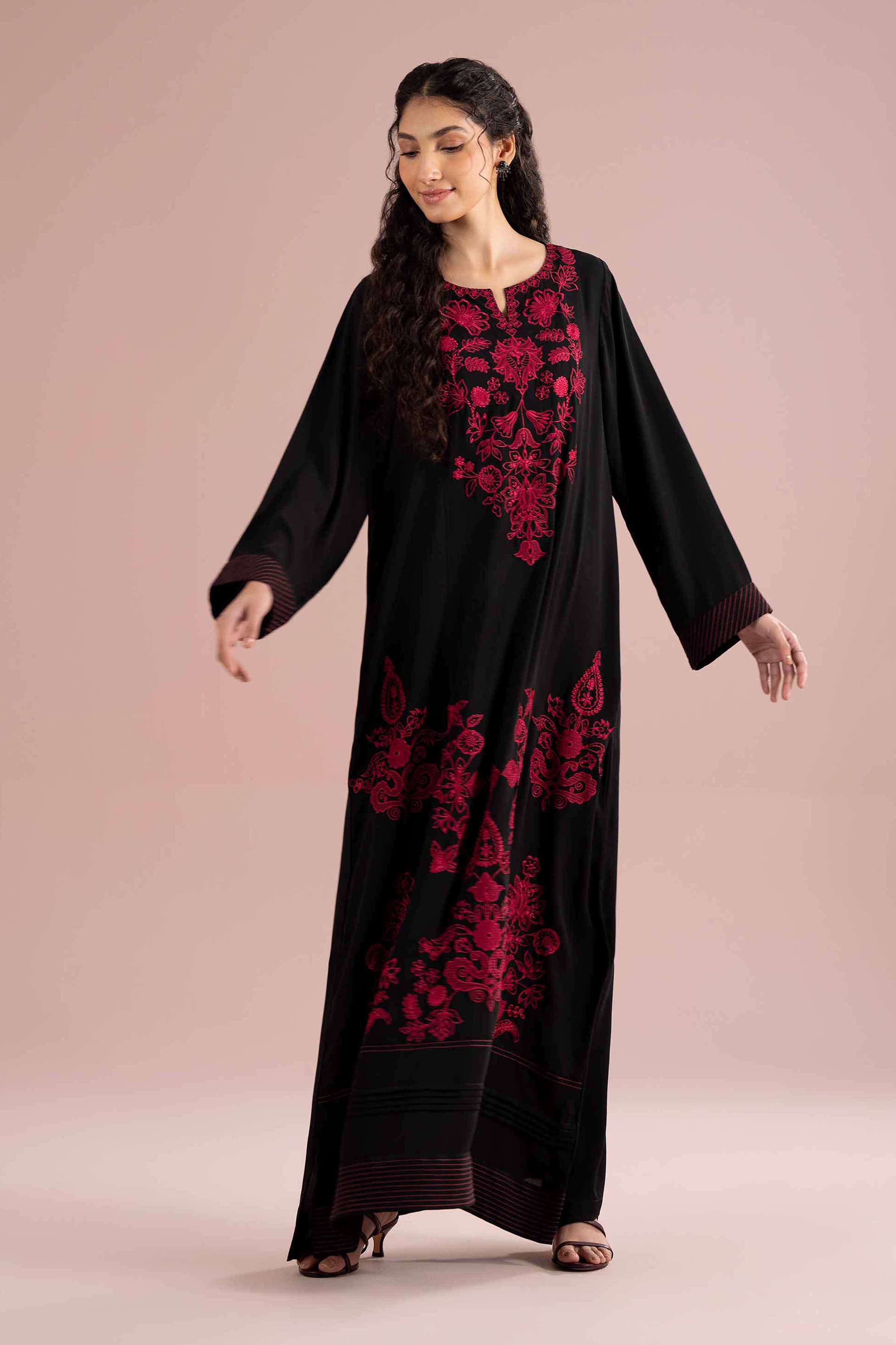 Embroidered Dress - FE26-126 Black Georgette 1PC Embroidered