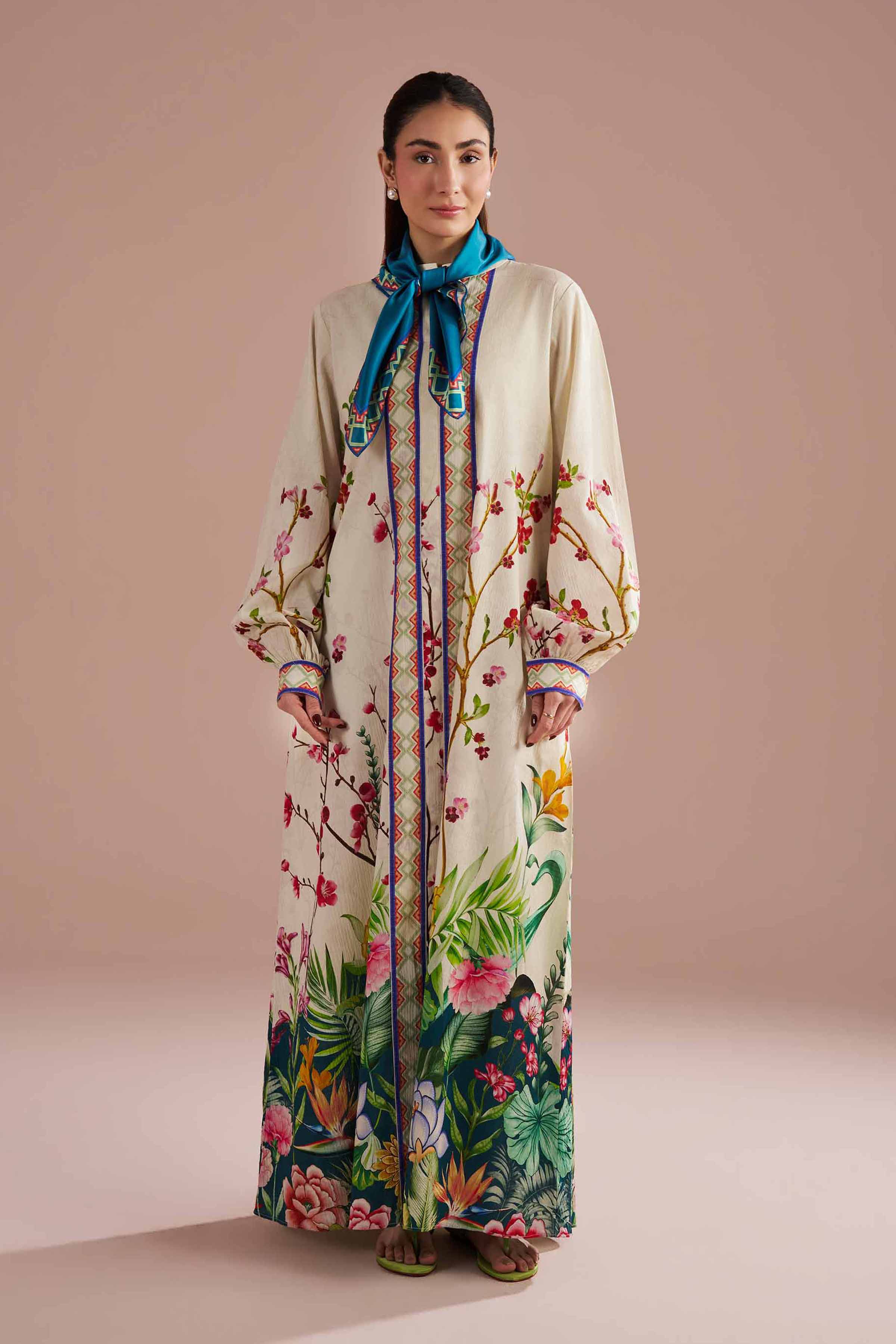 2 Piece - Printed Suit - FE26-25 Off White Seer Sucker 2PC Printed READY TO WEAR