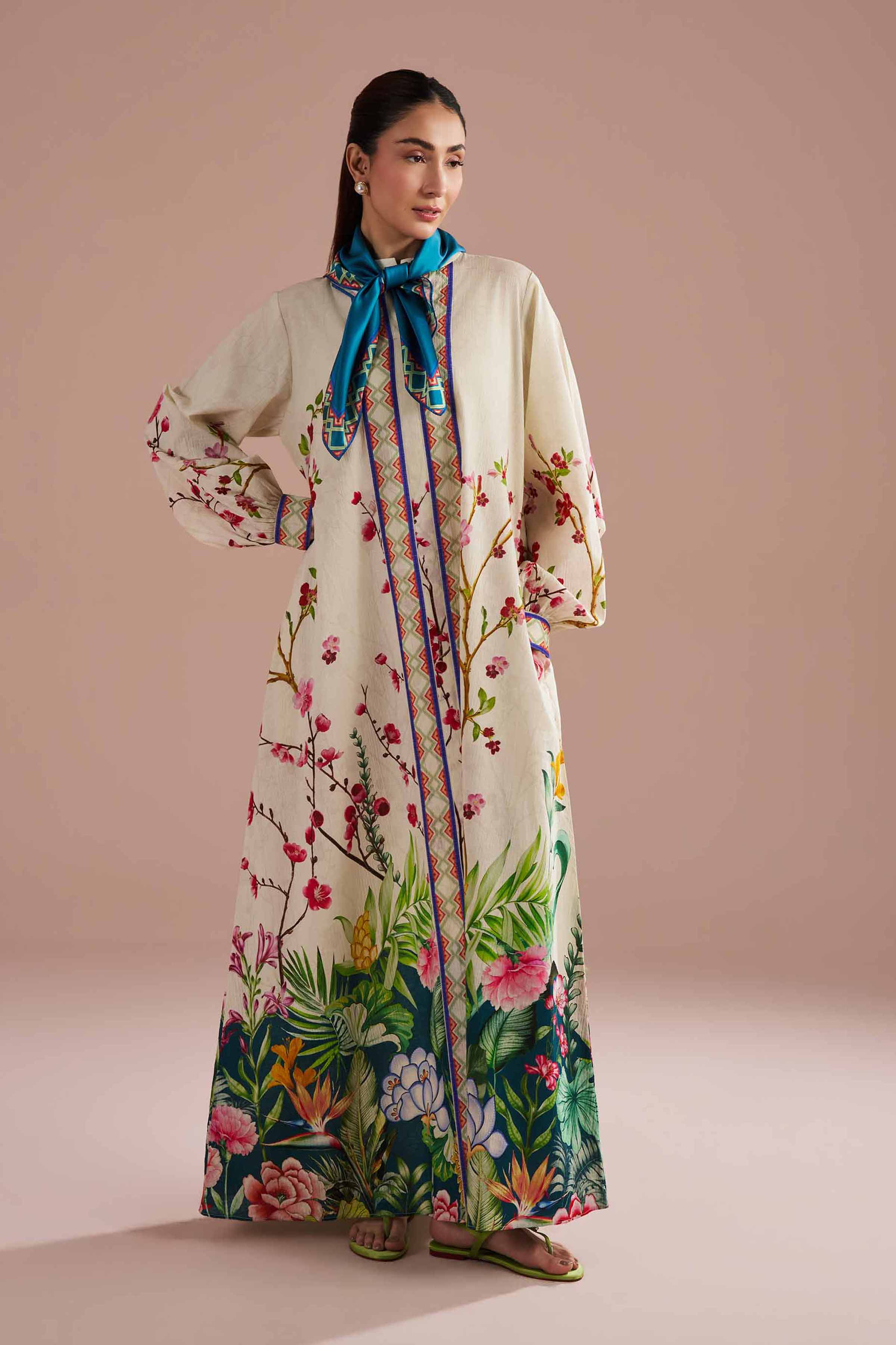 2 Piece - Printed Suit - FE26-25 Off White Seer Sucker 2PC Printed READY TO WEAR