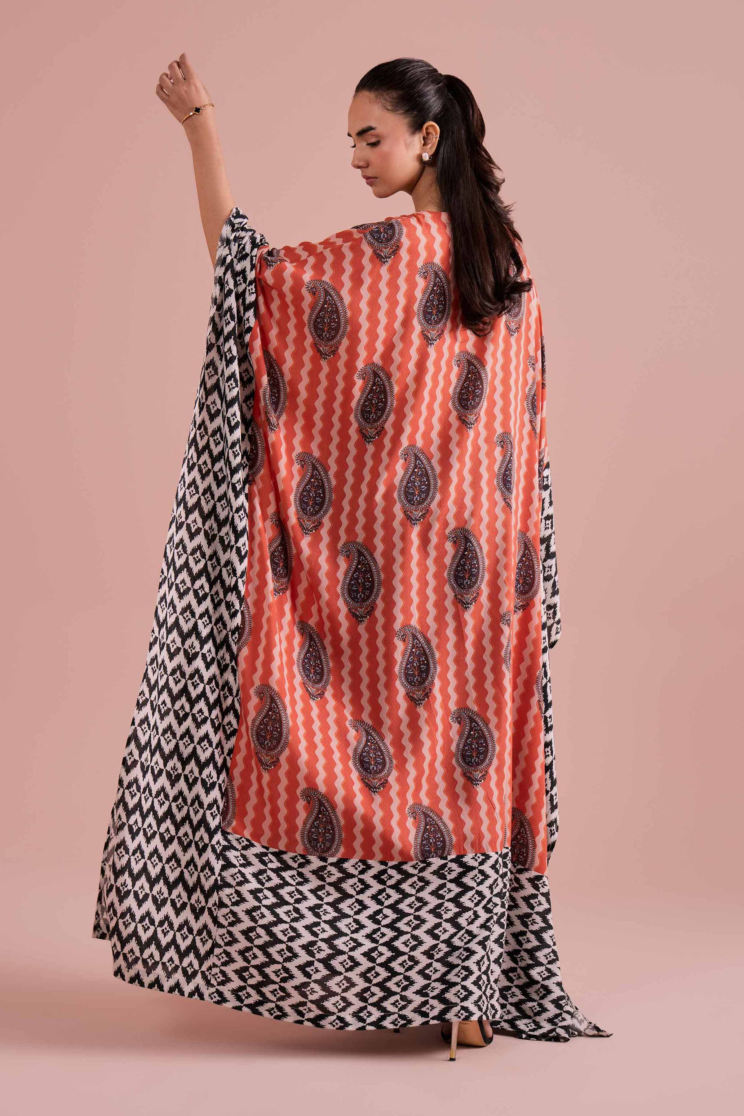 Printed Kaftan - FE26-33 NishatUAE Multi Dobby 1PC Printed Ready To Wear