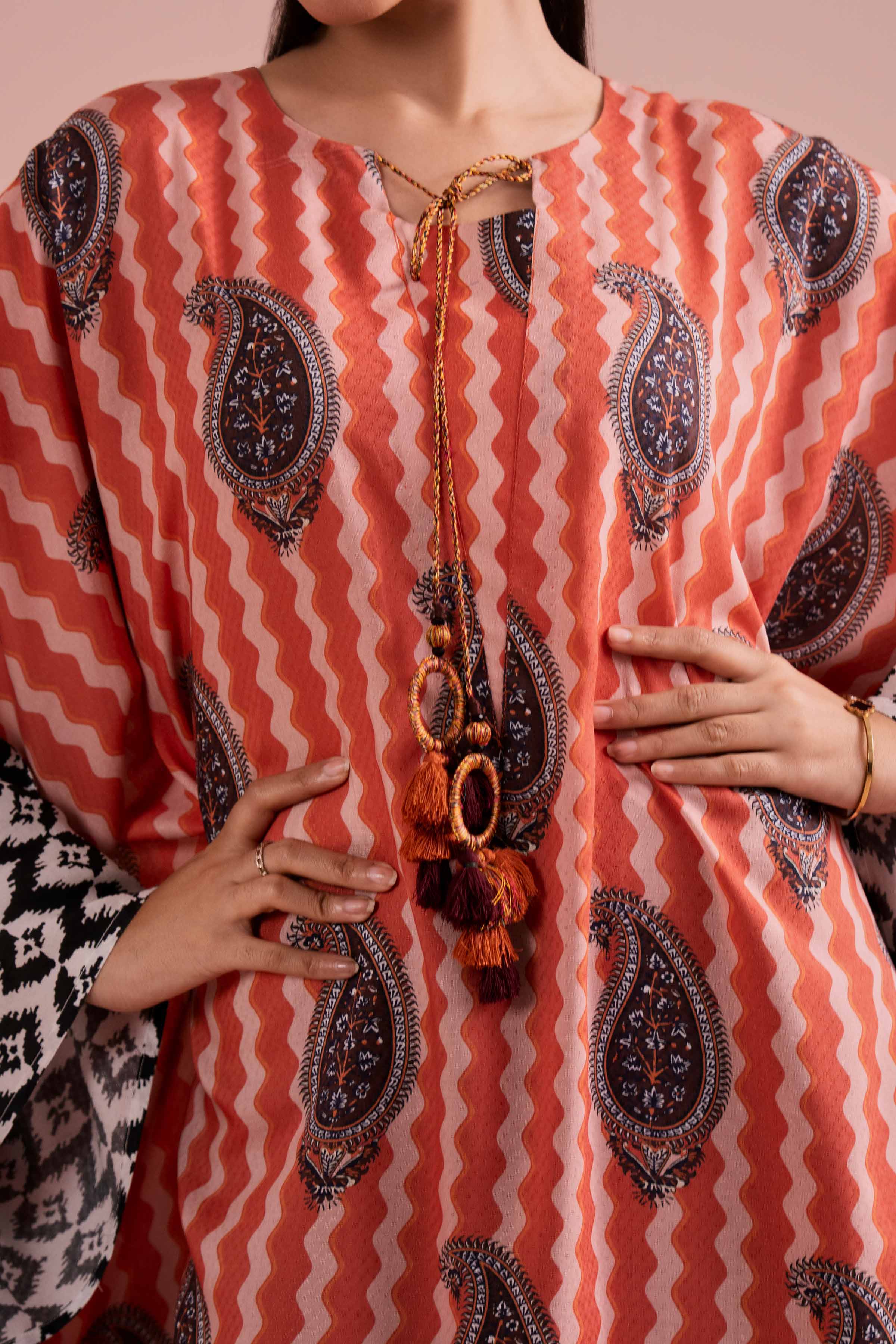 Printed Kaftan - FE26-33 NishatUAE Multi Dobby 1PC Printed Ready To Wear