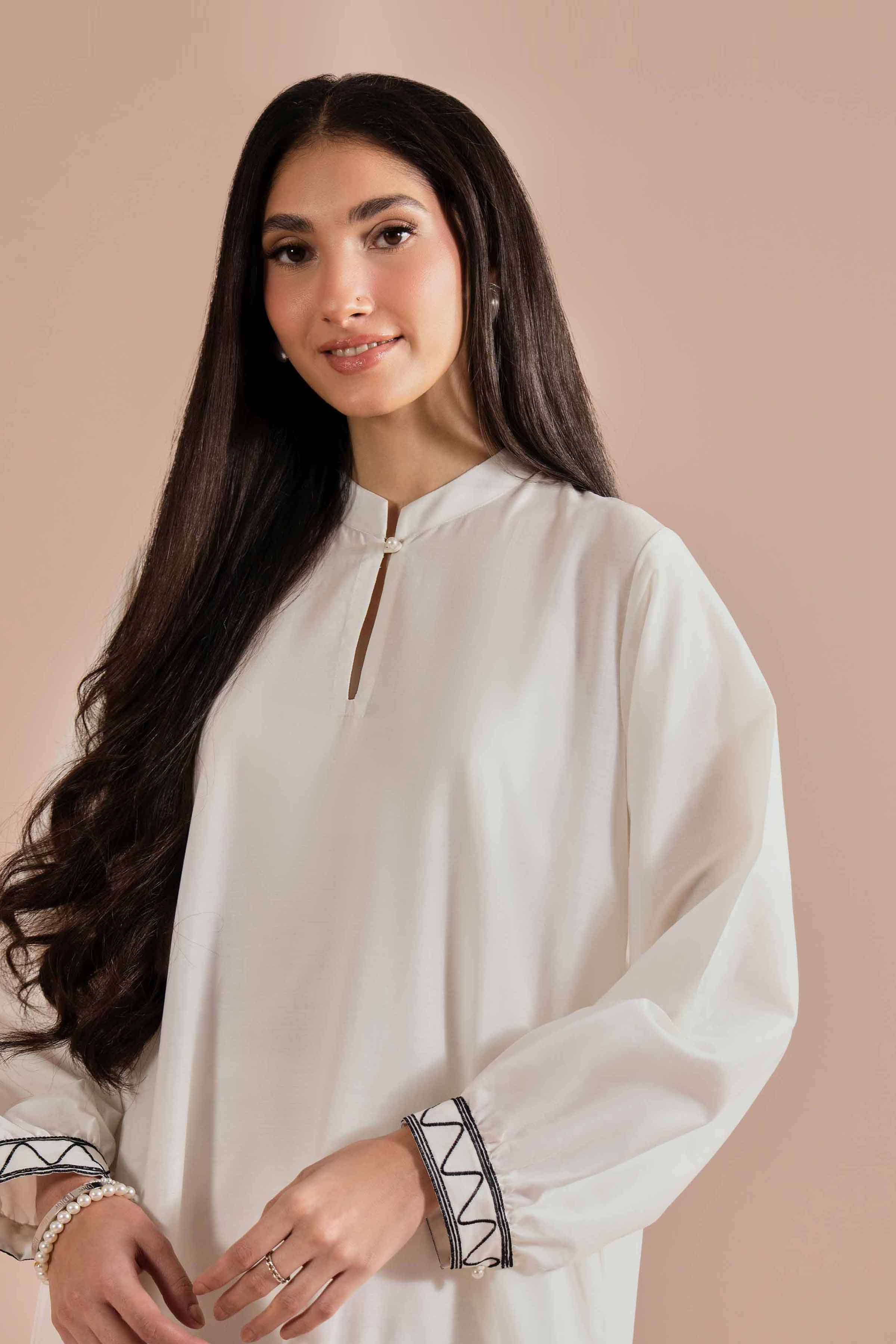 Embroidered Dress - FE26-35 White Cambric 1PC Embroidered READY TO WEAR